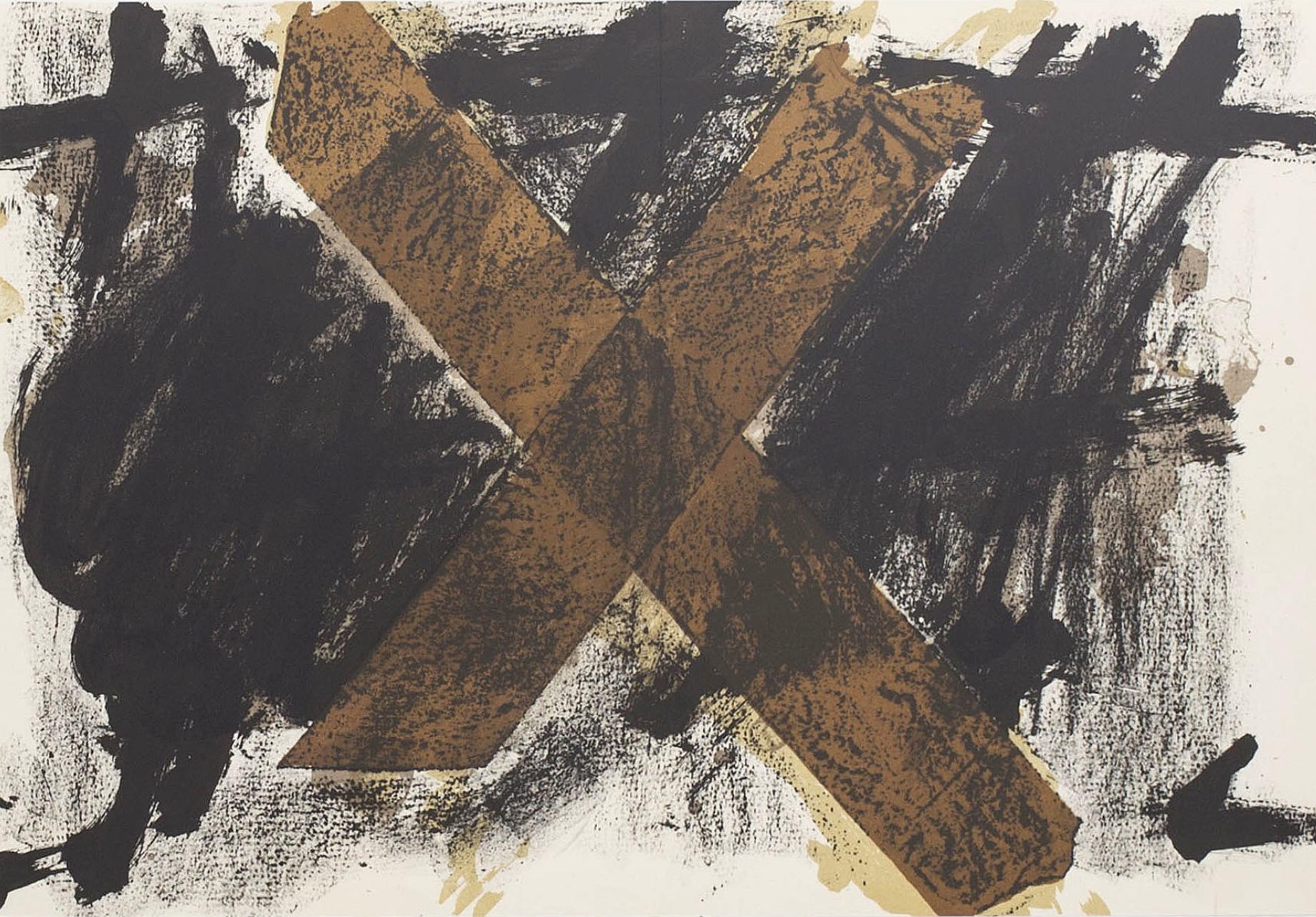 Antoni Tàpies Abstract Print – Tàpies, Komposition (Galfetti 315), Derrière le miroir (nach)
