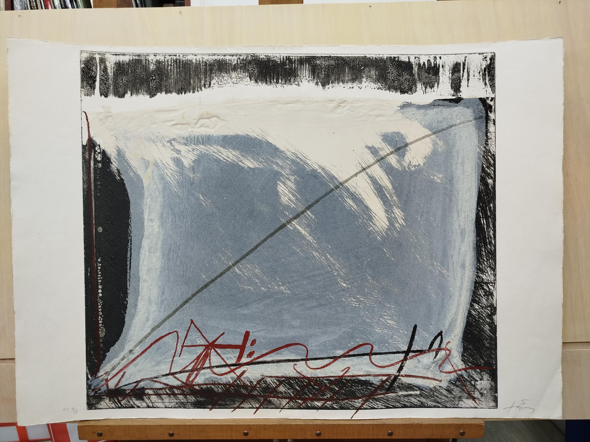 Tapies  Gravé  abstrait - Abstrait Print par Antoni Tàpies