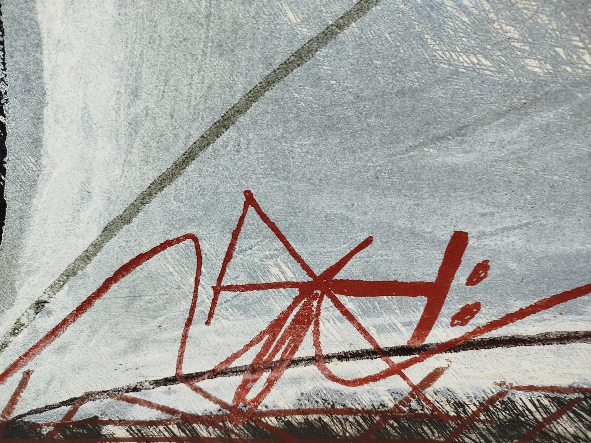 Tapies  Gravé  abstrait en vente 1