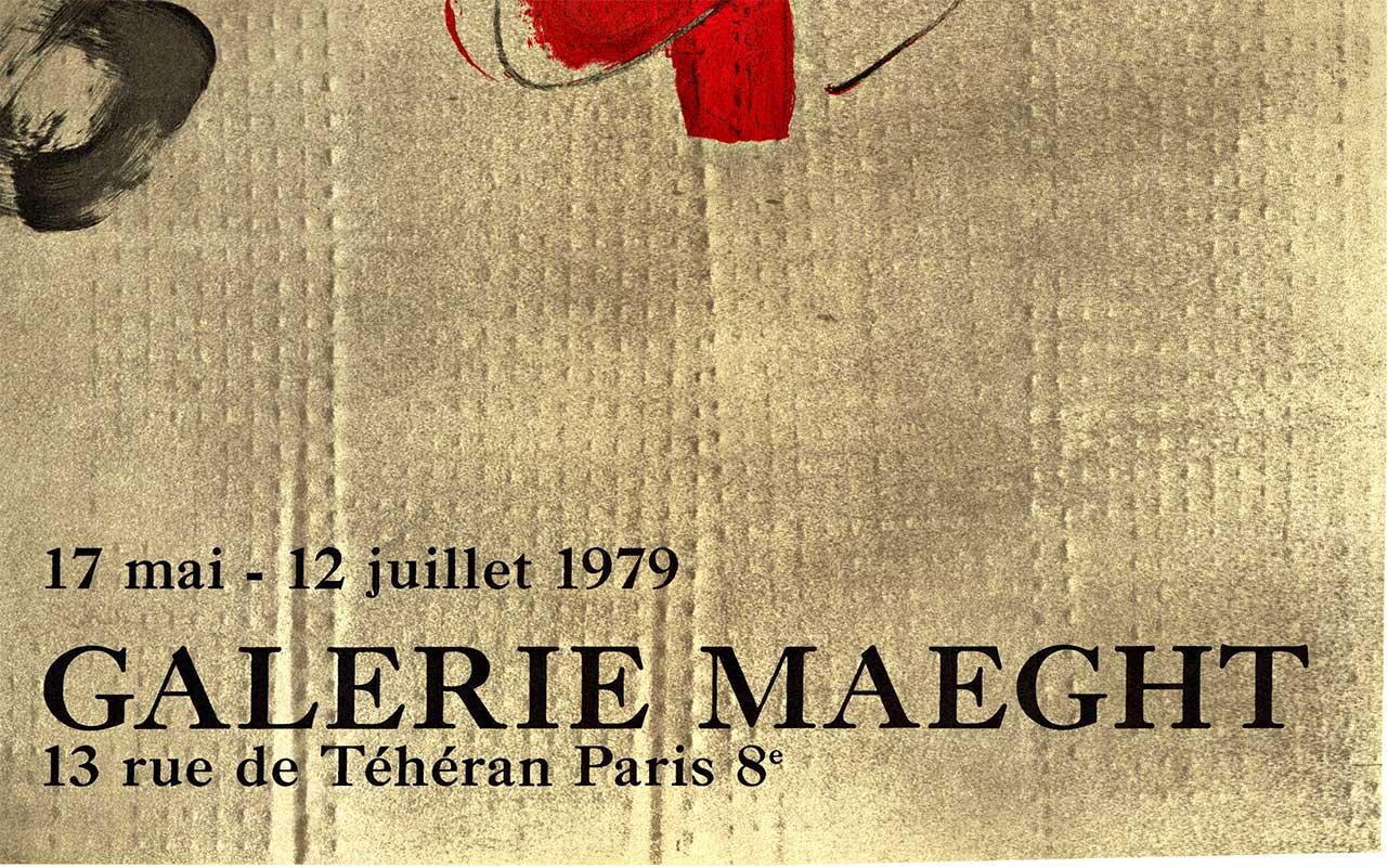Tapies, Galerie Maeght original vintage exhibition poster in 1979, Paris, France - Abstract Print by Antoni Tàpies