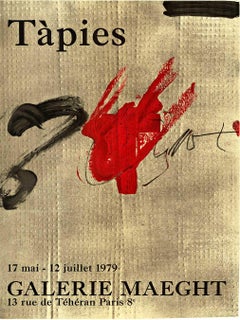 Tapies, Galerie Maeght manifesto originale della mostra del 1979, Parigi, Francia