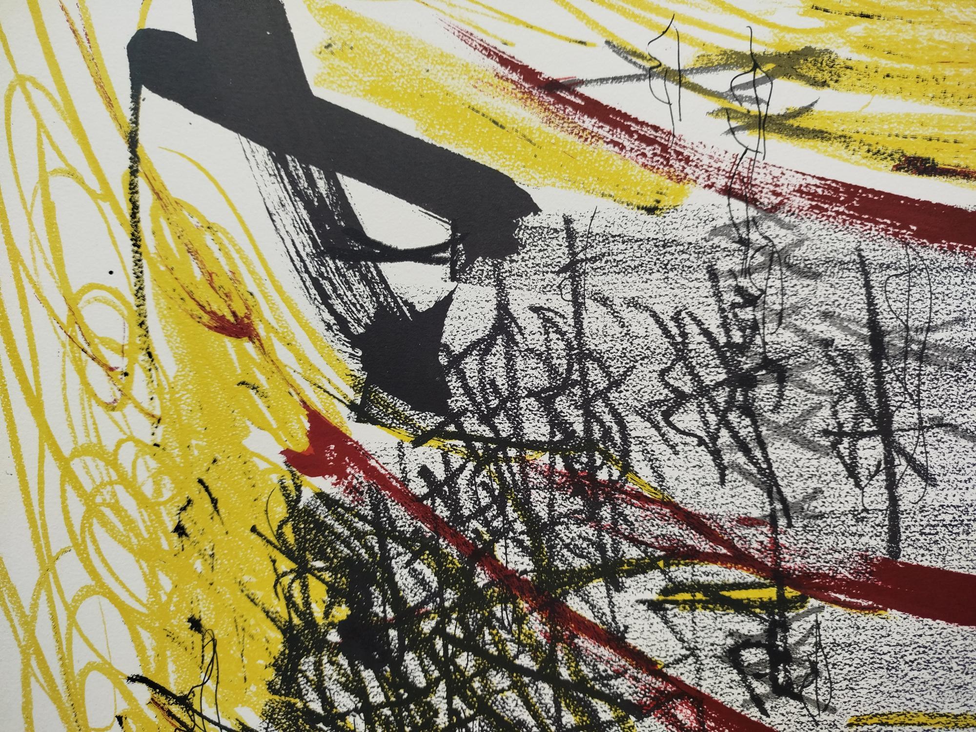 Tapies      Vertical original lithography   lithograph For Sale 1