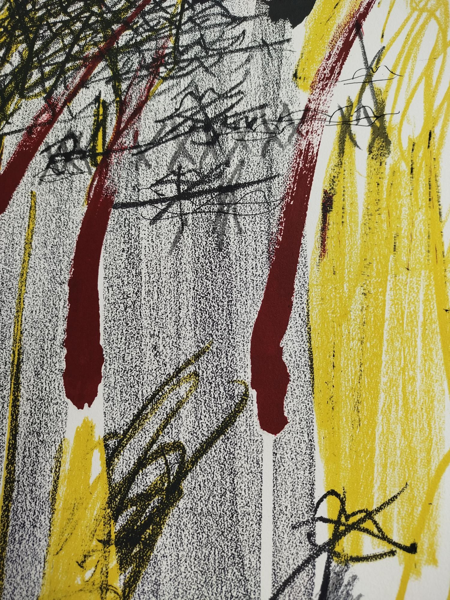 Tapies      Vertical original lithography   lithograph For Sale 4