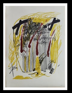 Tapies      Vertical original lithography   lithograph
