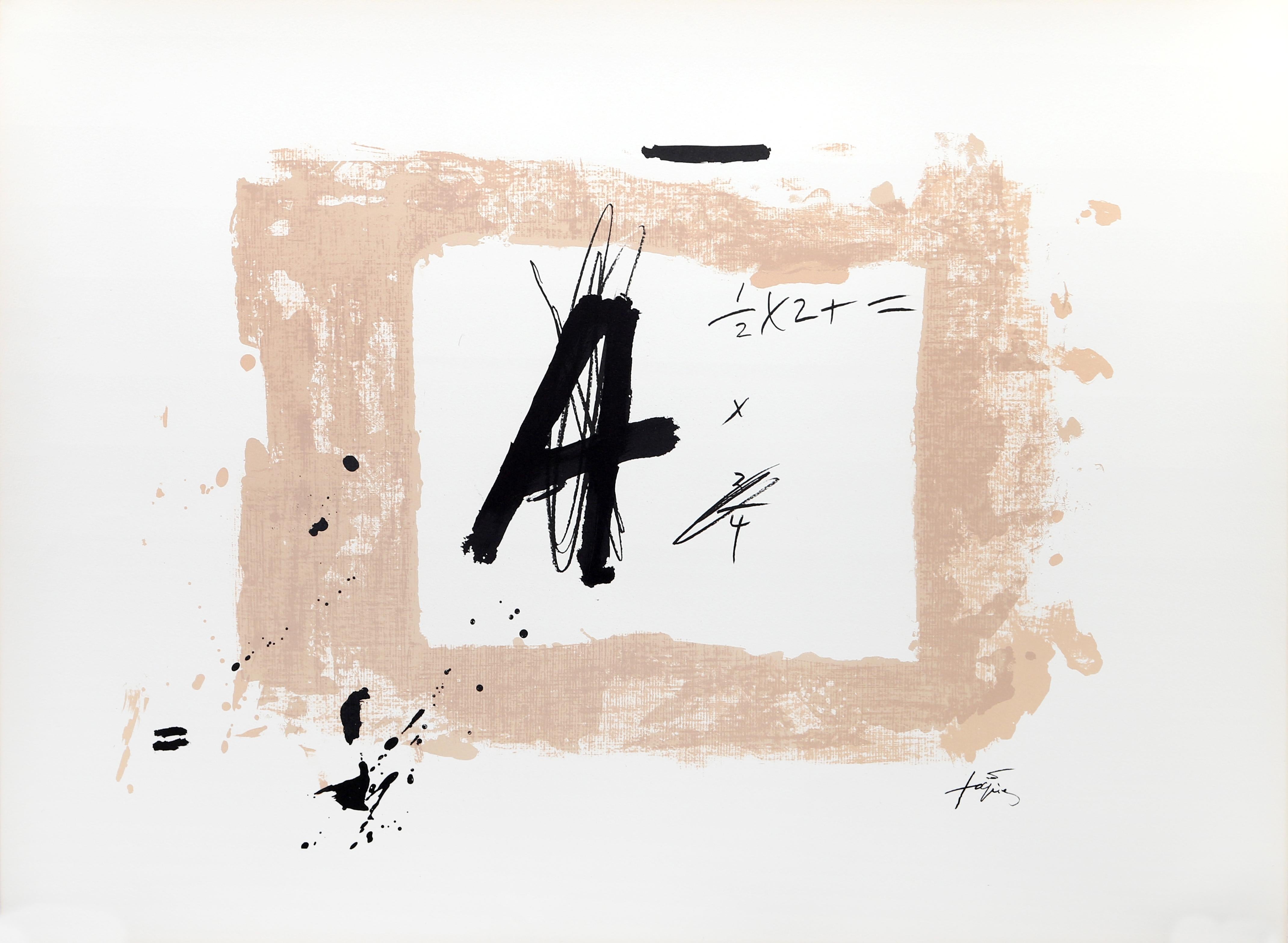 Abstract Print Antoni Tàpies - La lettre « A », par Antoni Tapies