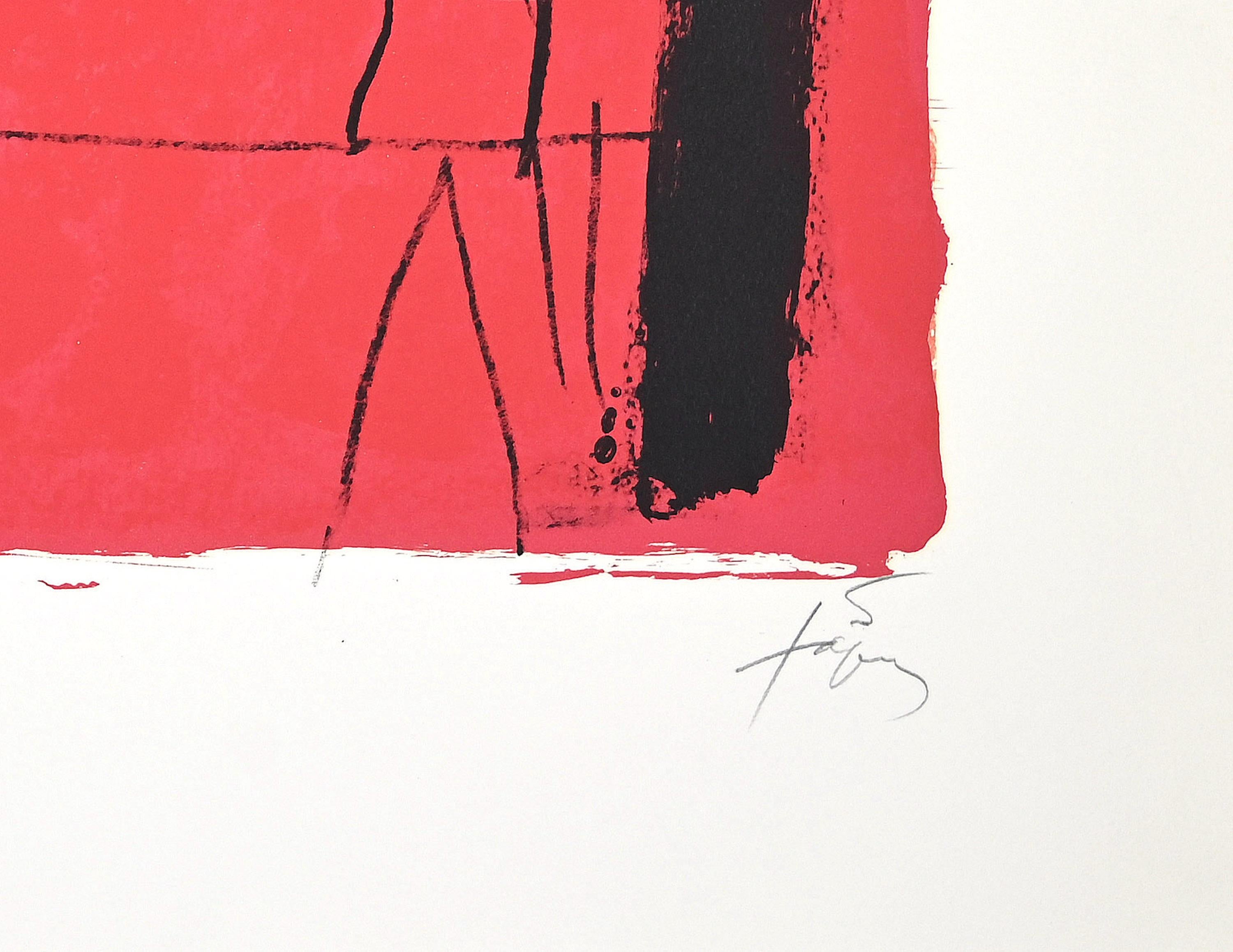 The Theater Stage - Lithograph by Antoni Tapies - 1976 - Print by Antoni Tàpies