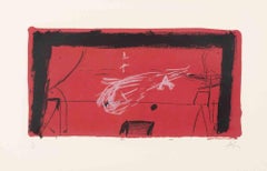 El escenario del teatro - Litografía de Antoni Tapies - 1976