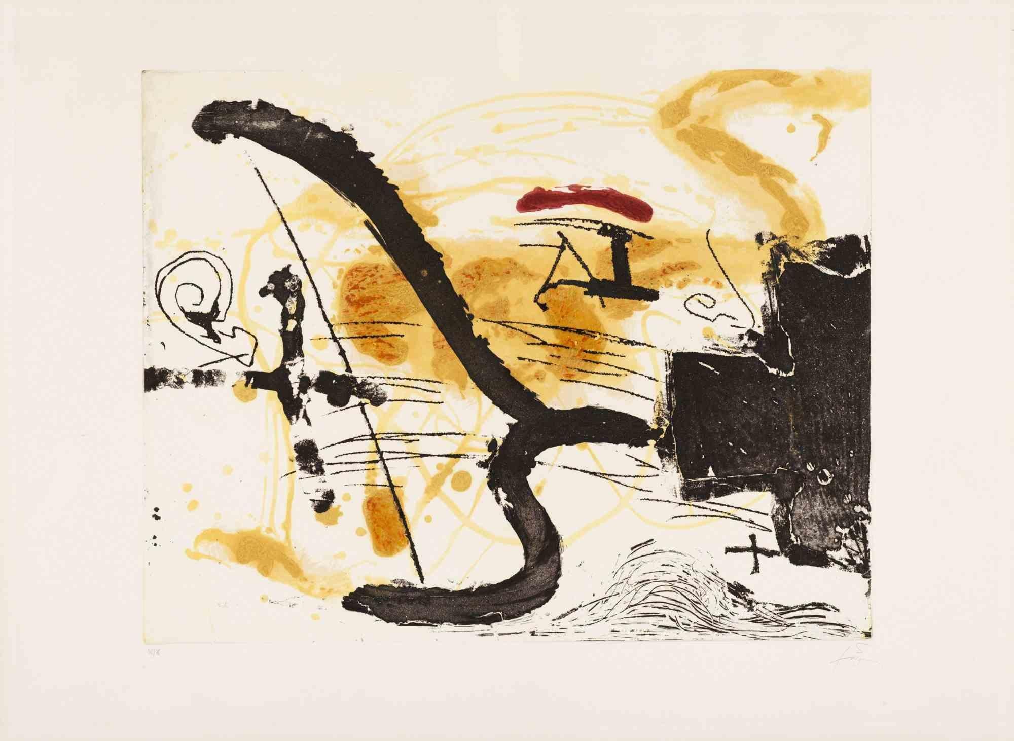 Antoni Tàpies Abstract Print - Untiled - Aquatint by Antoni Tapies - 1982