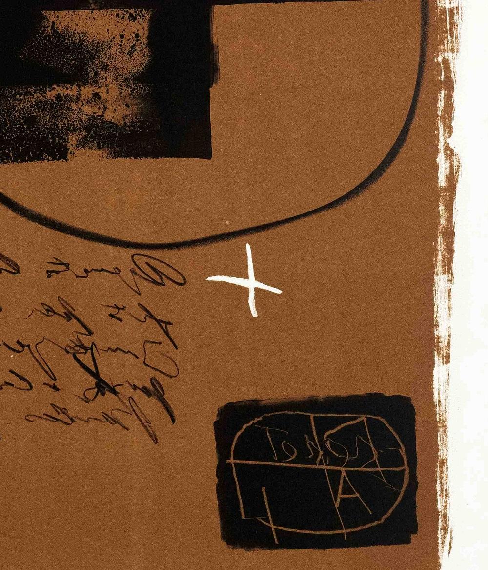 Tapies Letters Cross Numbers Contemporary Handprint Circle Abstract Expresionism For Sale 1