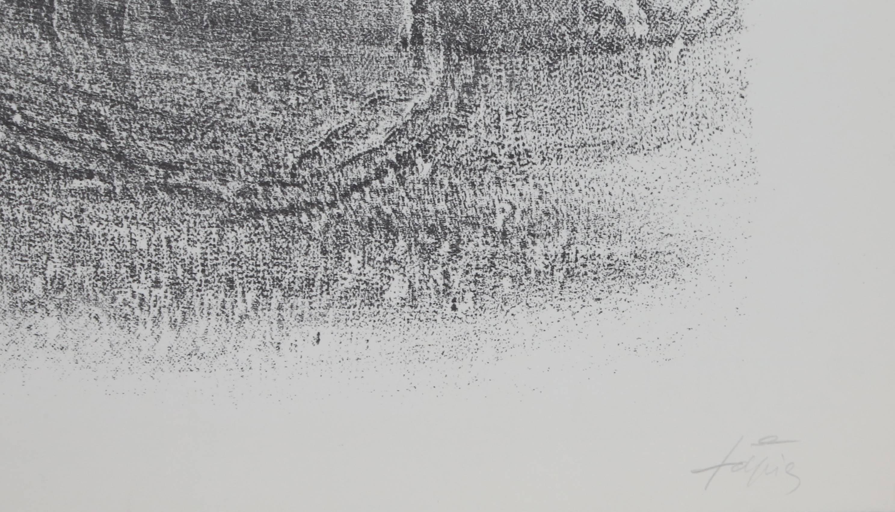 Abstrakte expressionistische Lithographie ohne Titel aus St. Gallen, Antoni Tapies – Print von Antoni Tàpies