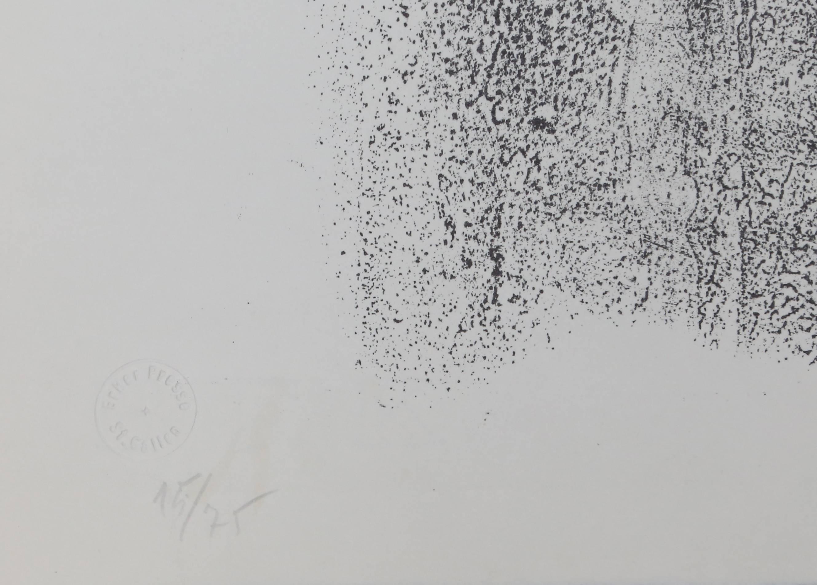 Abstrakte expressionistische Lithographie ohne Titel aus St. Gallen, Antoni Tapies (Abstrakter Expressionismus), Print, von Antoni Tàpies
