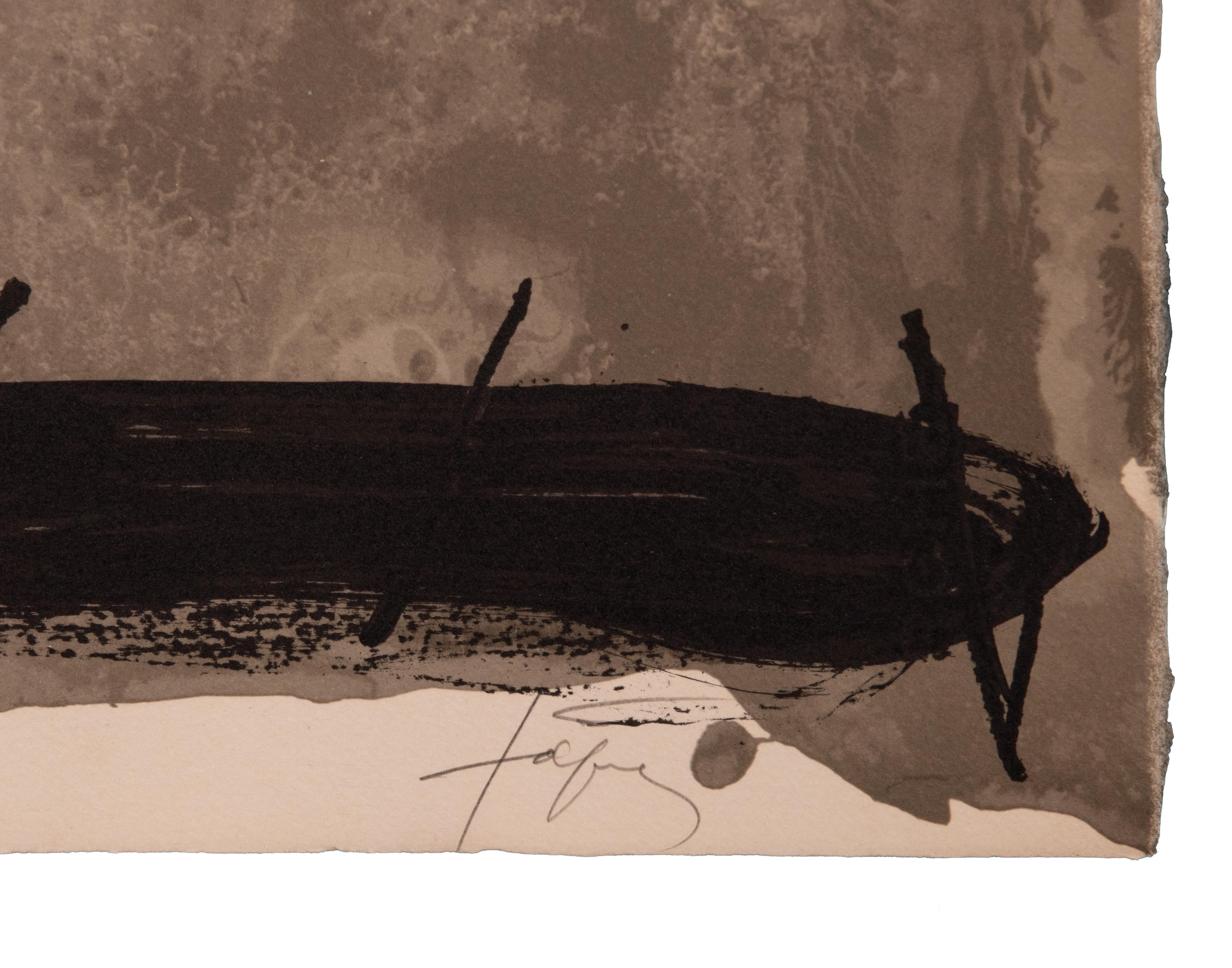Ohne Titel – Lithographie von Antoni Tapies – 1974 – Print von Antoni Tàpies
