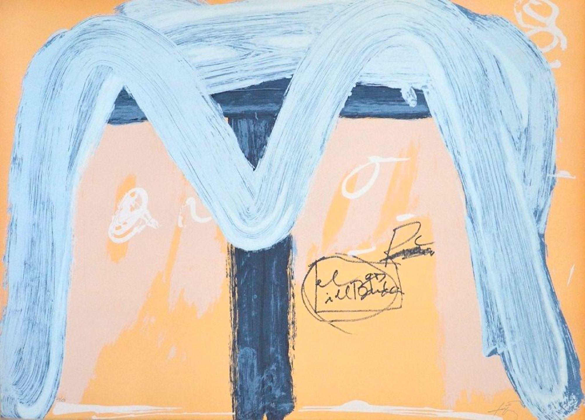 Antoni Tàpies Abstract Print – Ohne Titel – Lithographie von Antoni Tapies – 1974
