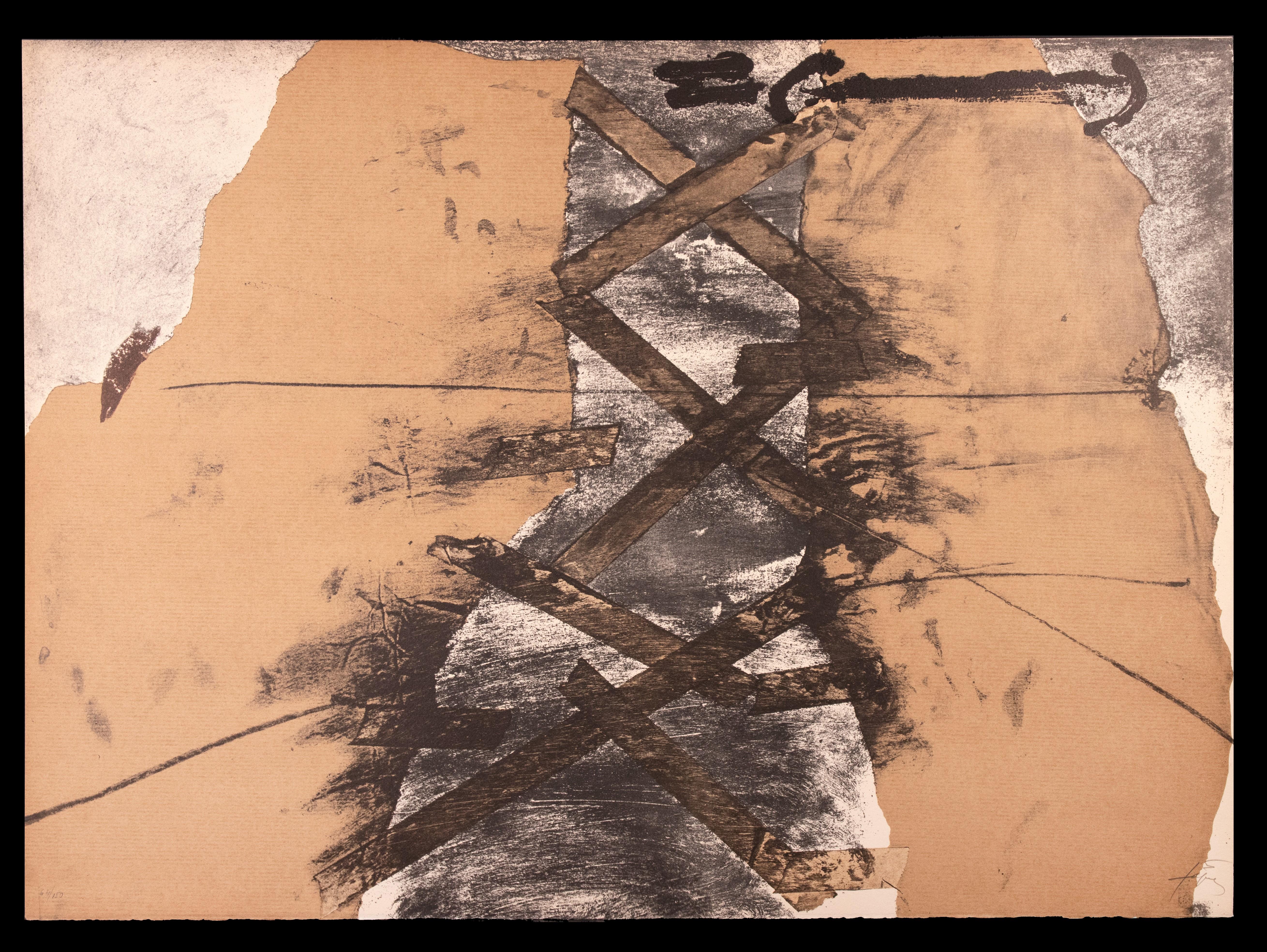 Antoni Tàpies Abstract Print – Ohne Titel – Lithographie von Antoni Tapies – 1974