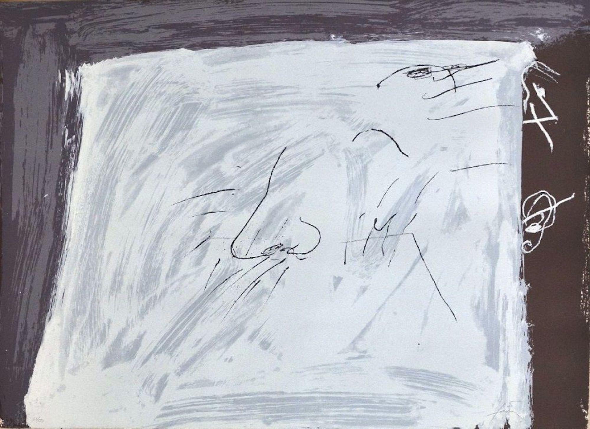 Abstract Print Antoni Tàpies - Sans titre - Lithographie originale d'Antonio Tapies - 1974