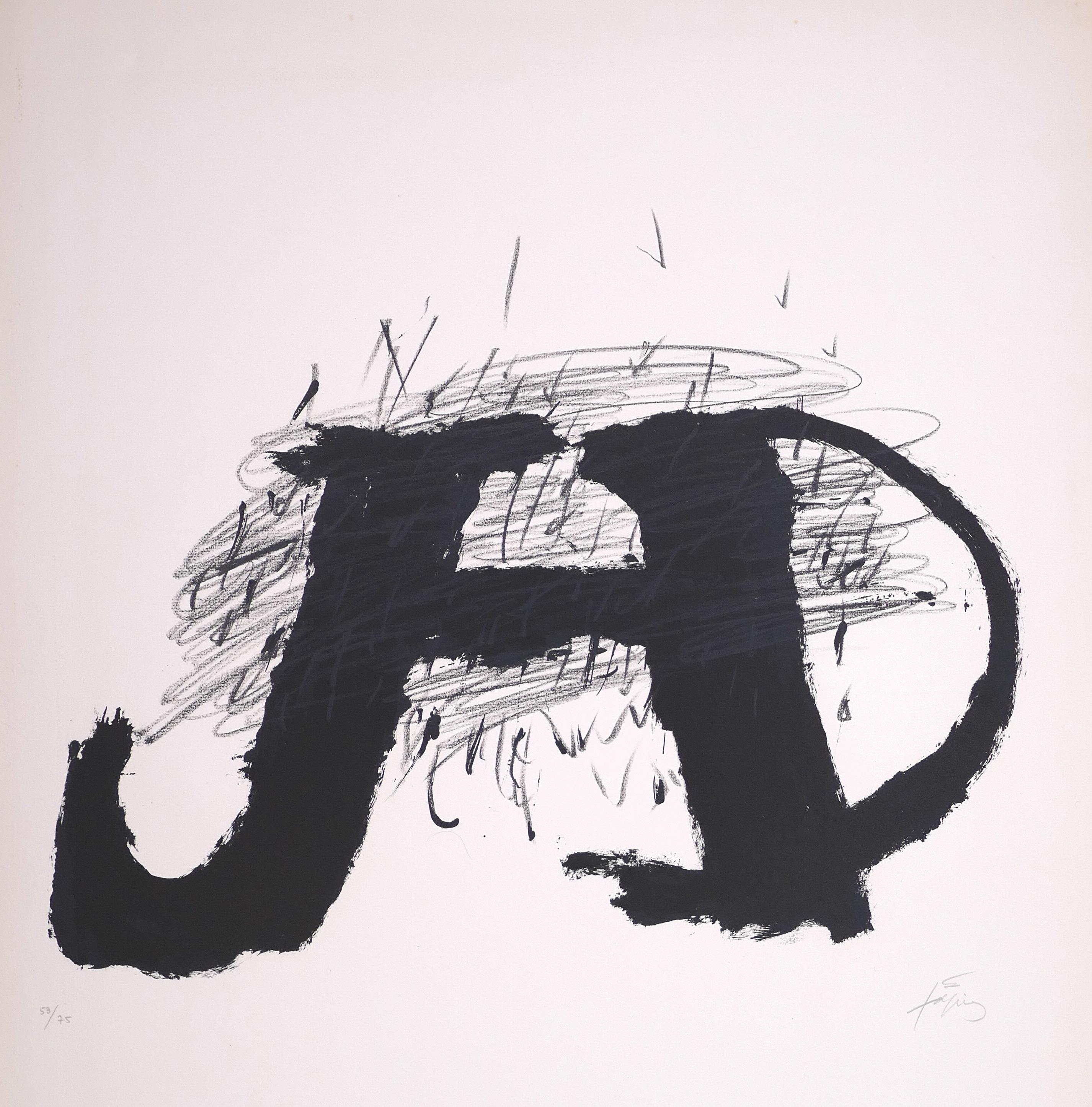 Ohne Titel - Originallithographie von Antoni Tapies - 1979 – Print von Antoni Tàpies