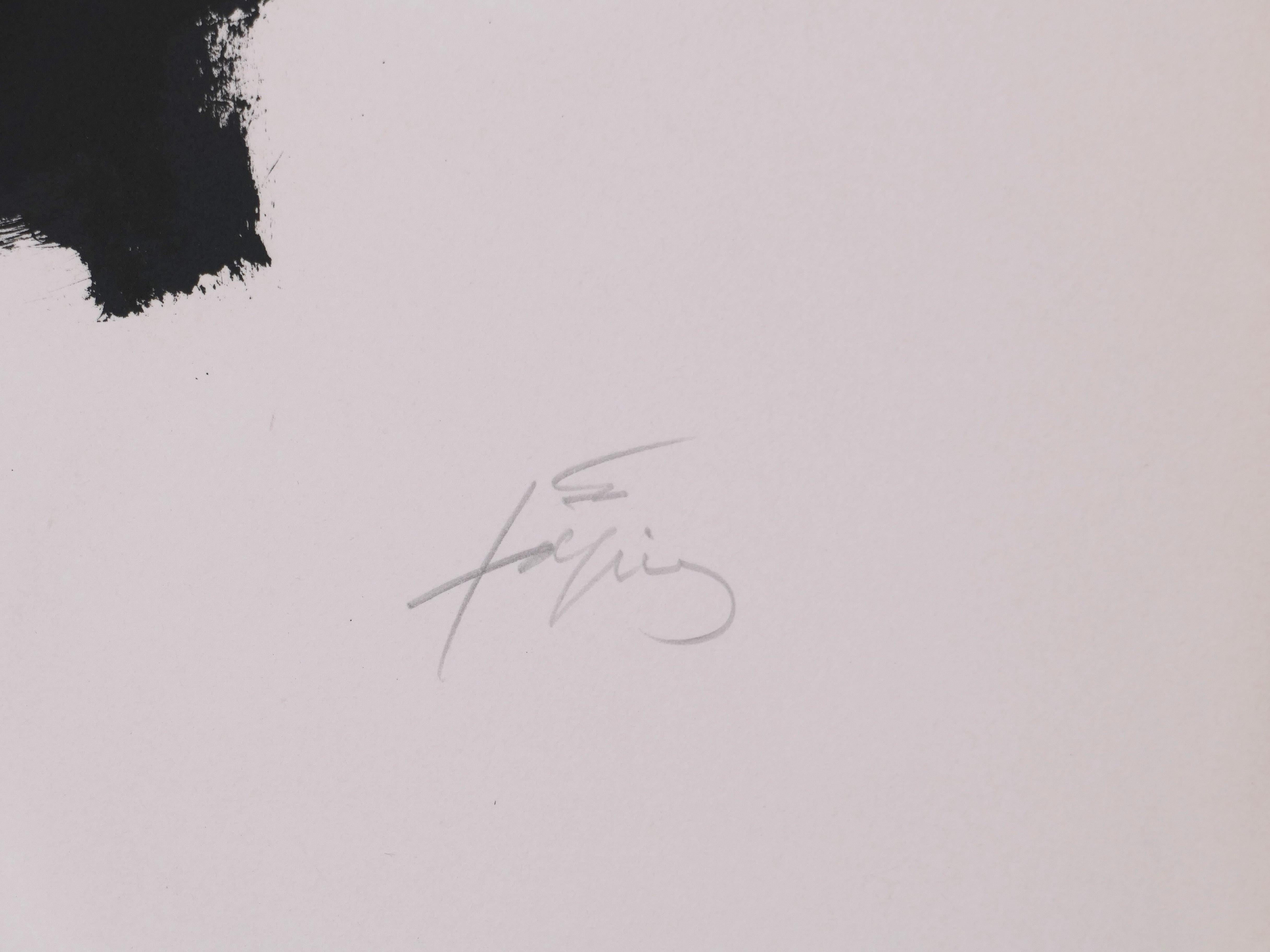 Ohne Titel - Originallithographie von Antoni Tapies - 1979 (Grau), Abstract Print, von Antoni Tàpies