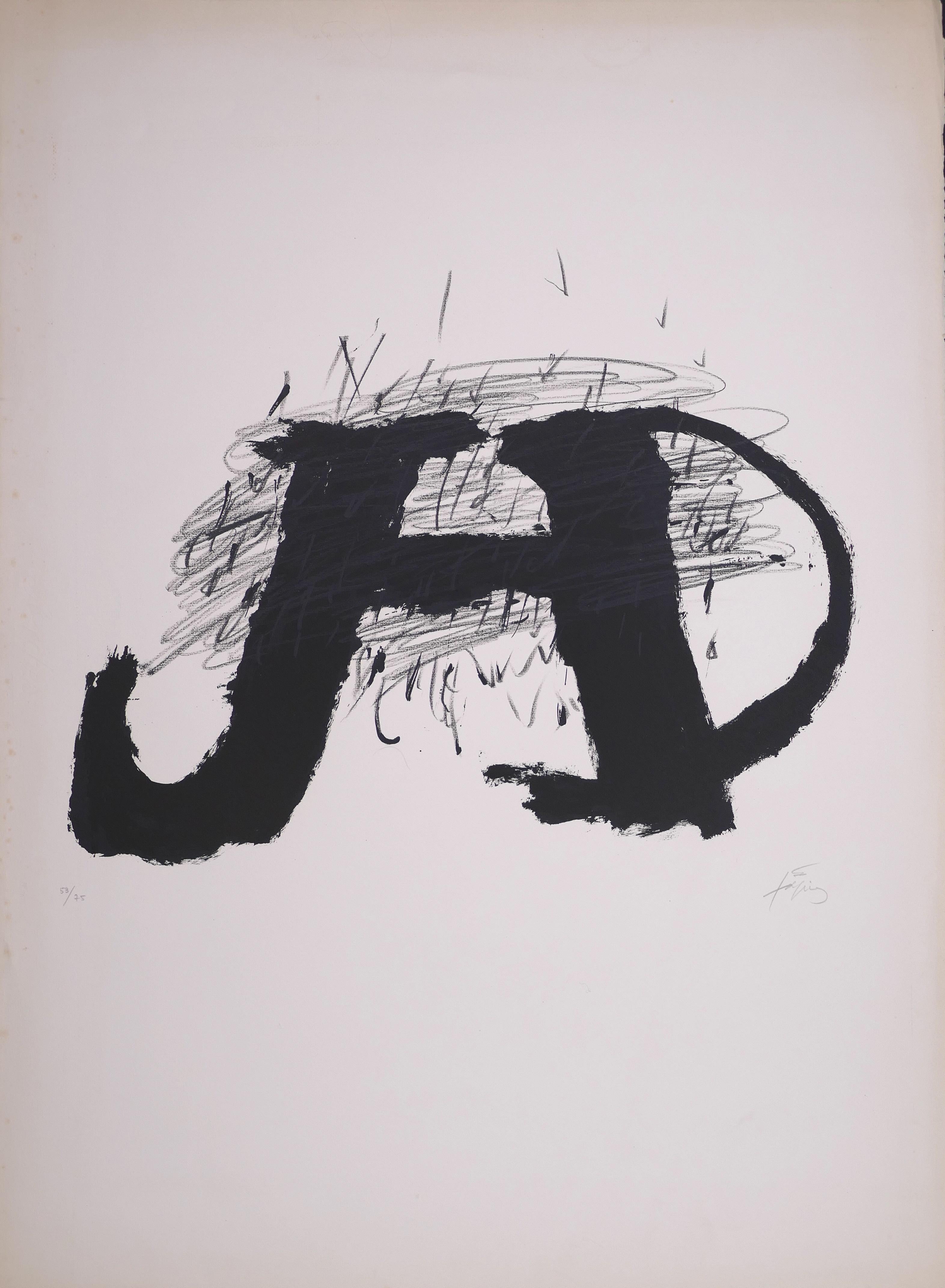 Antoni Tàpies Abstract Print - Untitled - Original Lithograph by Antoni Tapies - 1979