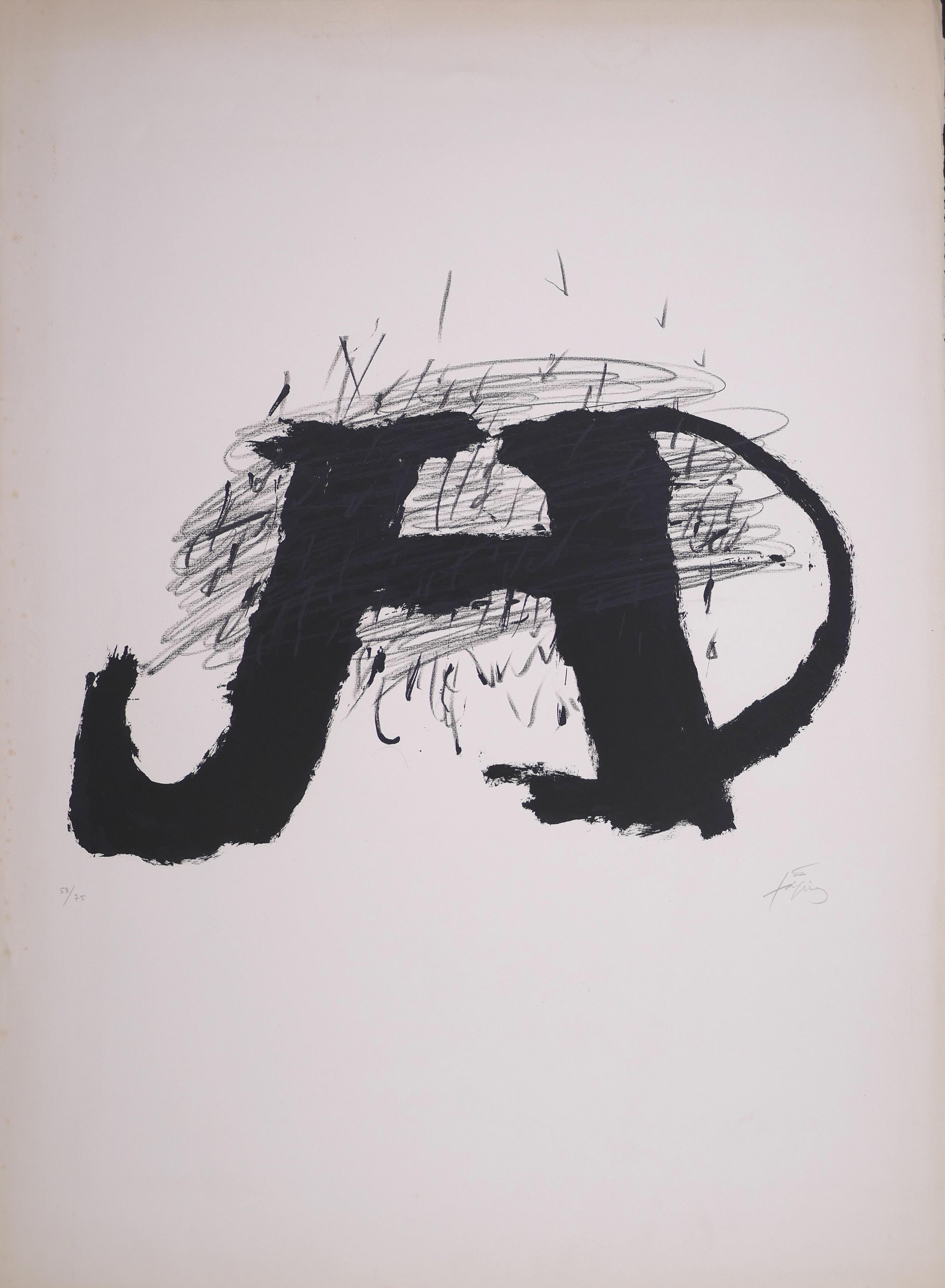 Abstract Print de Antoni Tàpies - Sin título - Litografía original de Antoni Tapies - 1979