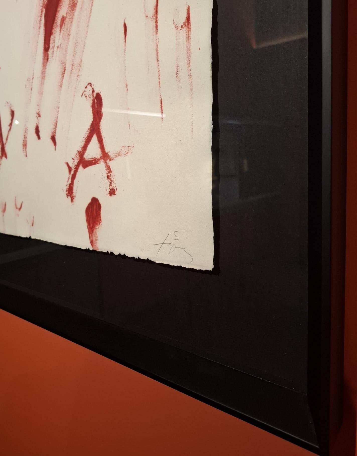 Antoni Tàpies, 1976
“Visca Catalunya” 
Etching 
Hand signed and numbered 
Tàpies catalogue vol II - Galfetti nº618
