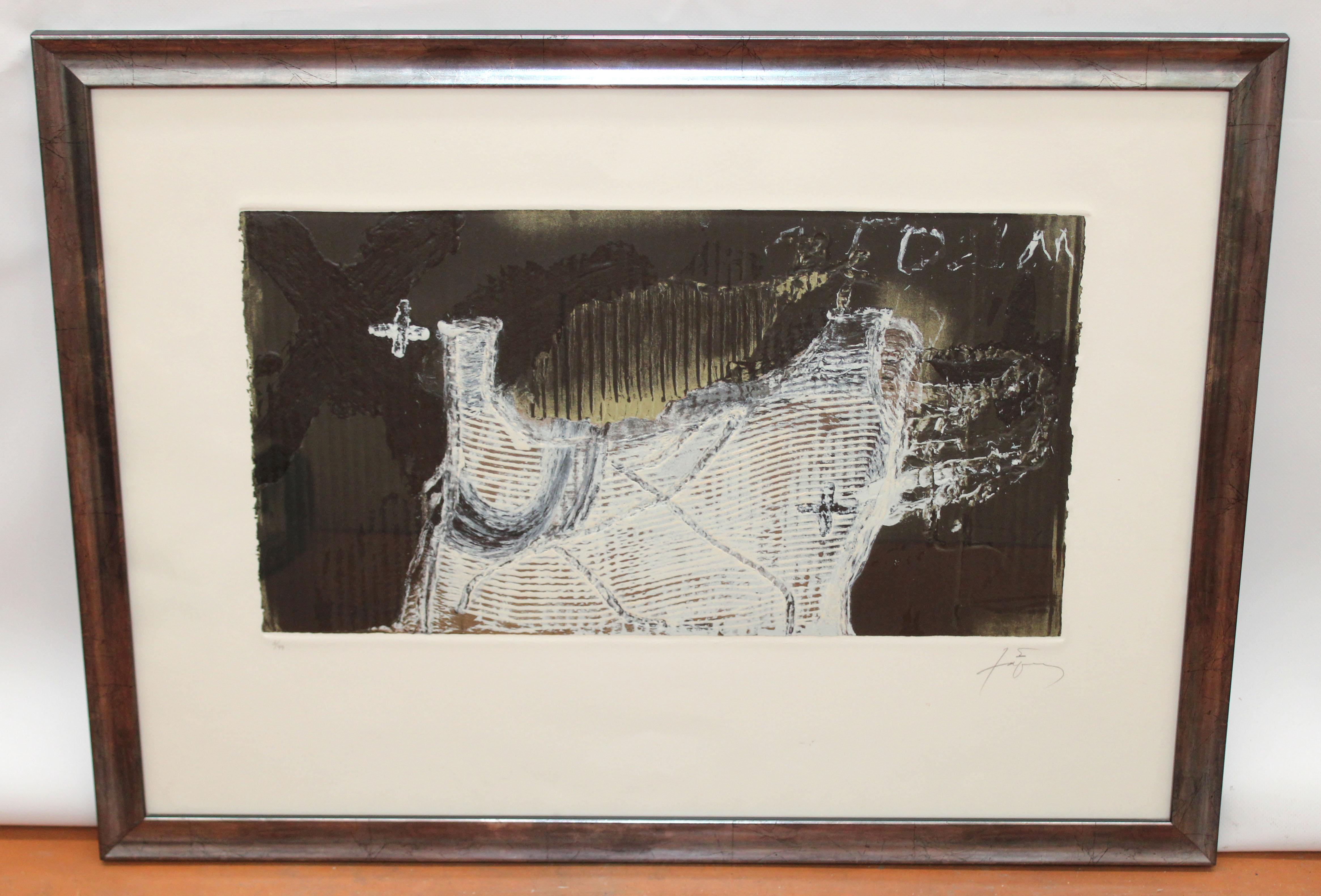 Peça de roba - Aguatinta al carborundum a colores - Año 1988 - Print by Antoni Tapies Puig
