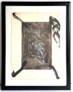 Antoni Tàpies, Litografia astratta in bianco e nero senza titolo #20 di 75