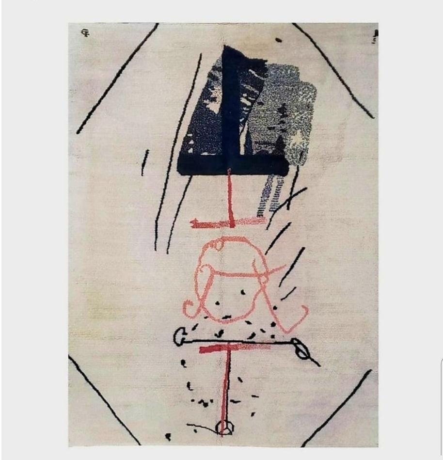 Mid-Century Modern Antoni Tàpies Tapis de laine 1968 en vente
