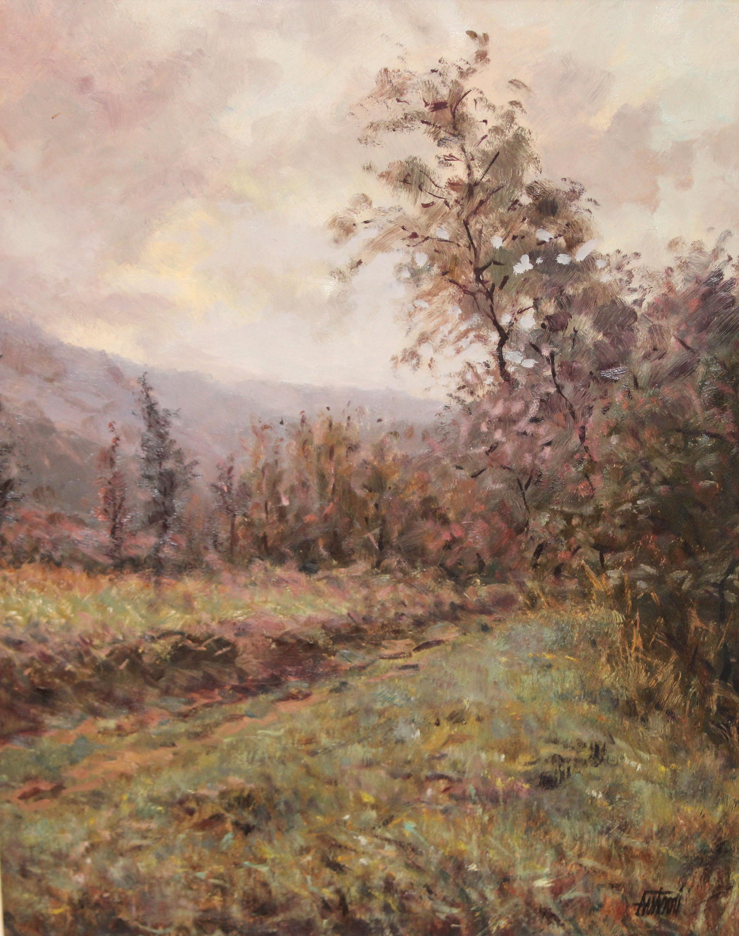 Antoni Trulls Pons Landscape Painting - Paisaje titulado "El camí" - Óleo sobre tela