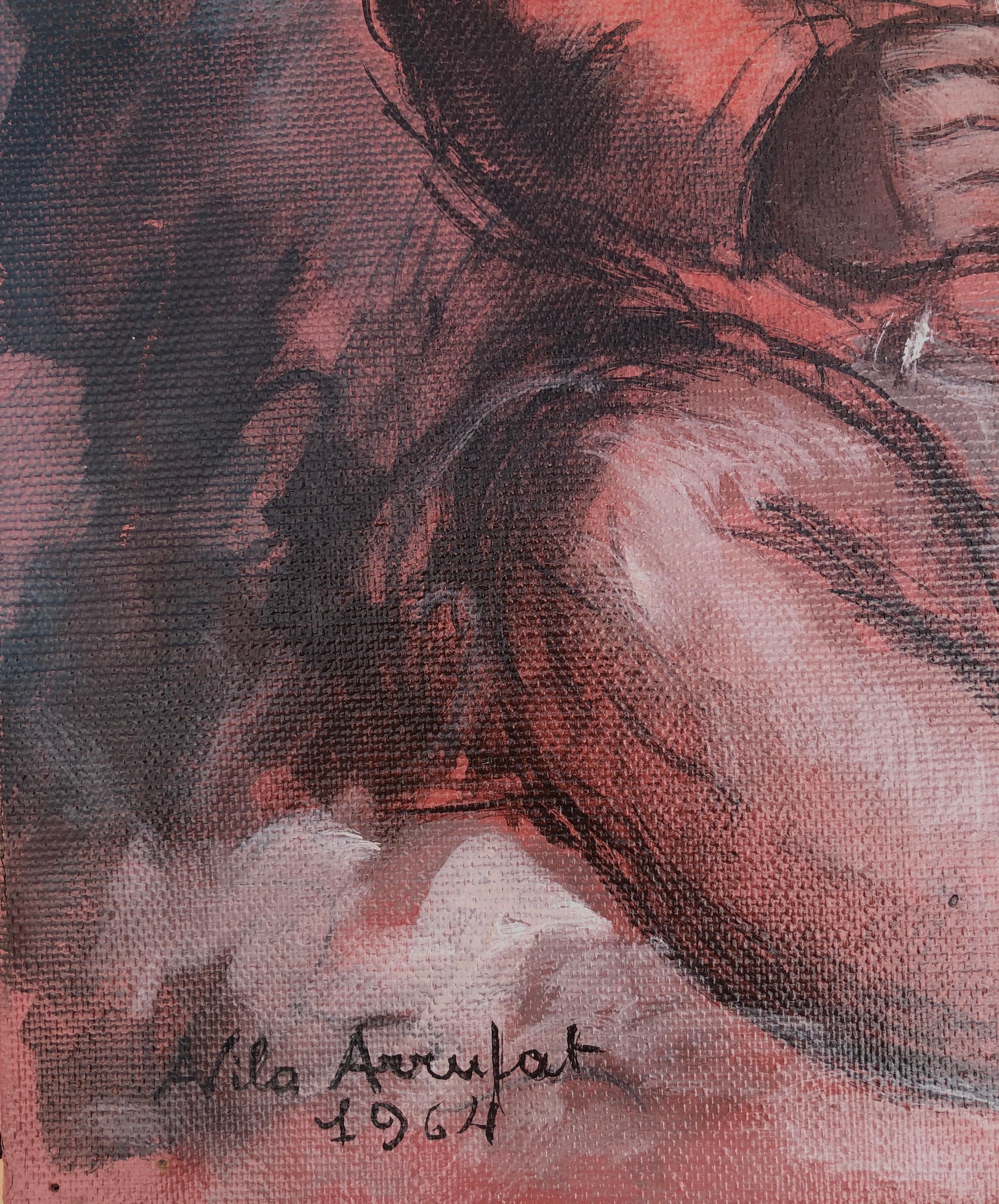 baby with rattle oil on canvas painting - Painting de Antoni Vila Arrufat