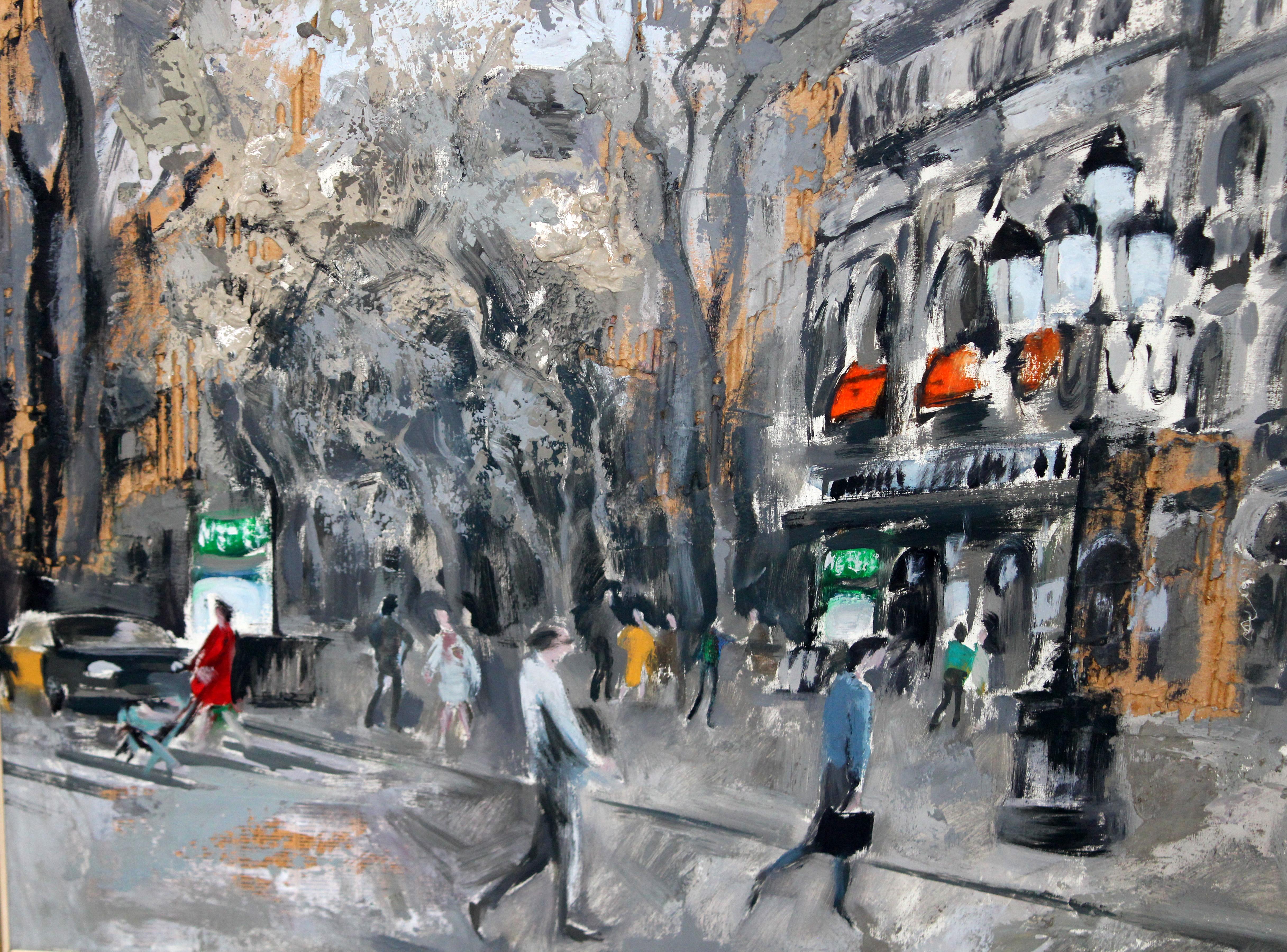 Vista urbana - Óleo sobre tela (Grau), Landscape Painting, von Antoni Vives Fierro