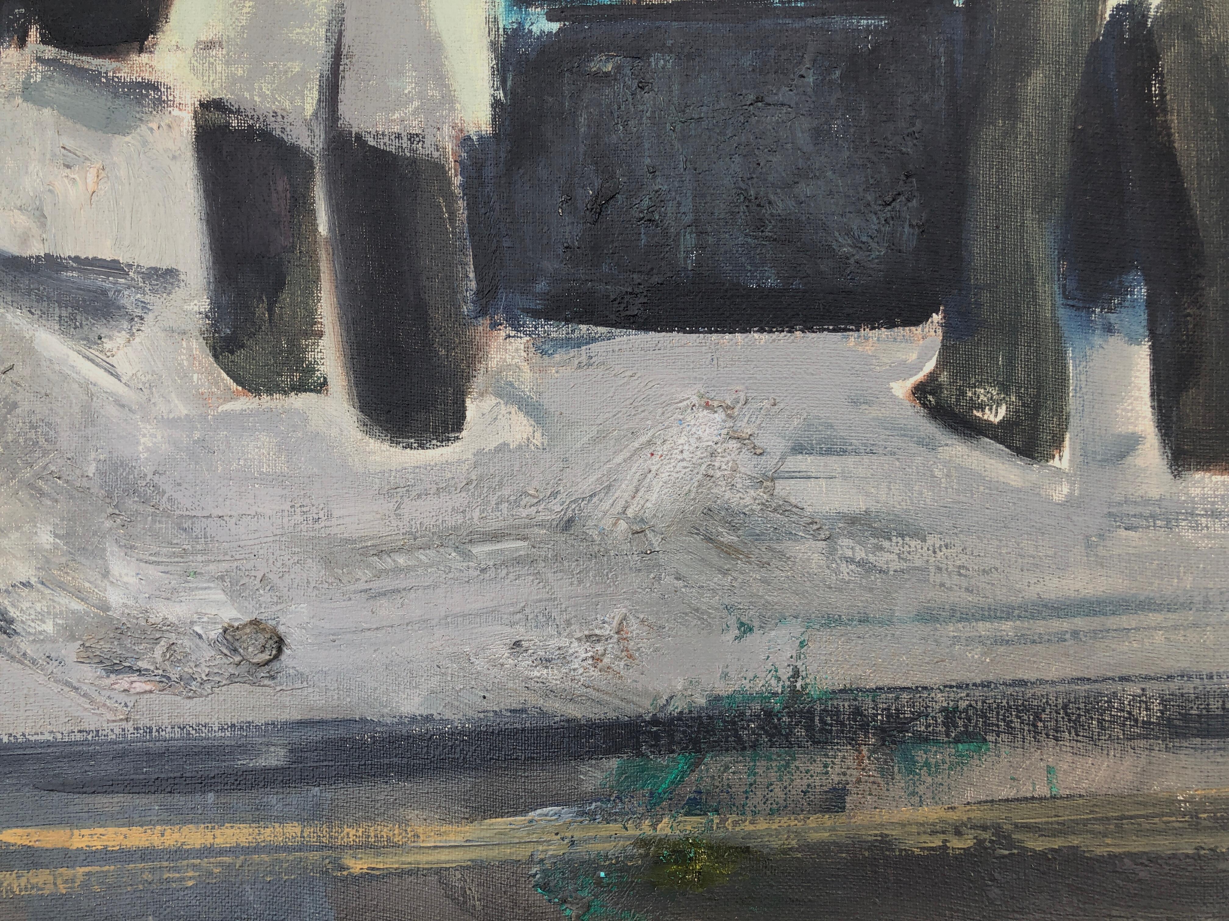 Clarges street London oil on canvas painting urbanscape England - Contemporary Painting by Antoni Vives Fierro
