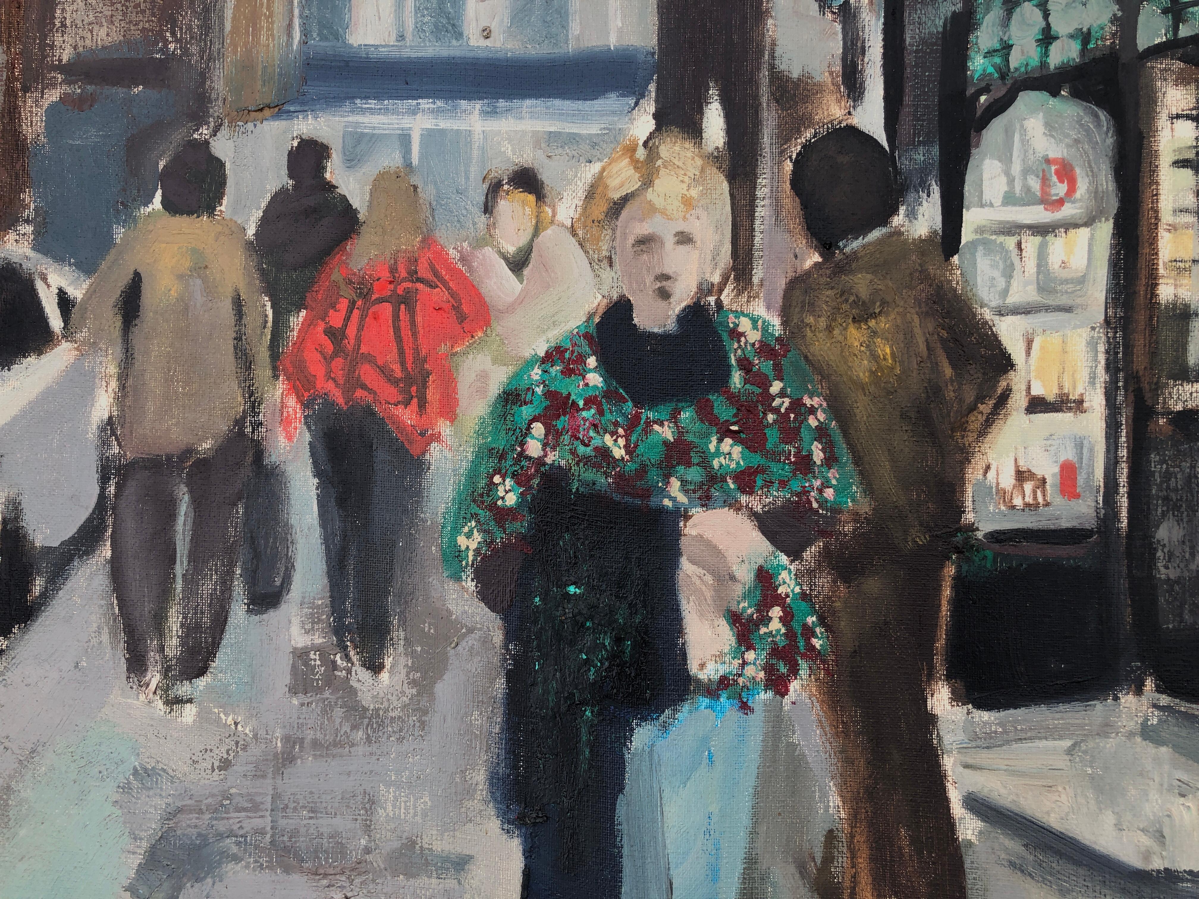Clarges street London oil on canvas painting urbanscape England For Sale 1
