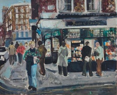 Huile sur toile London Street, paysage urbain Angleterre