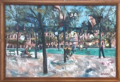 Londres óleo y collage sobre lienzo pintura paisaje urbano