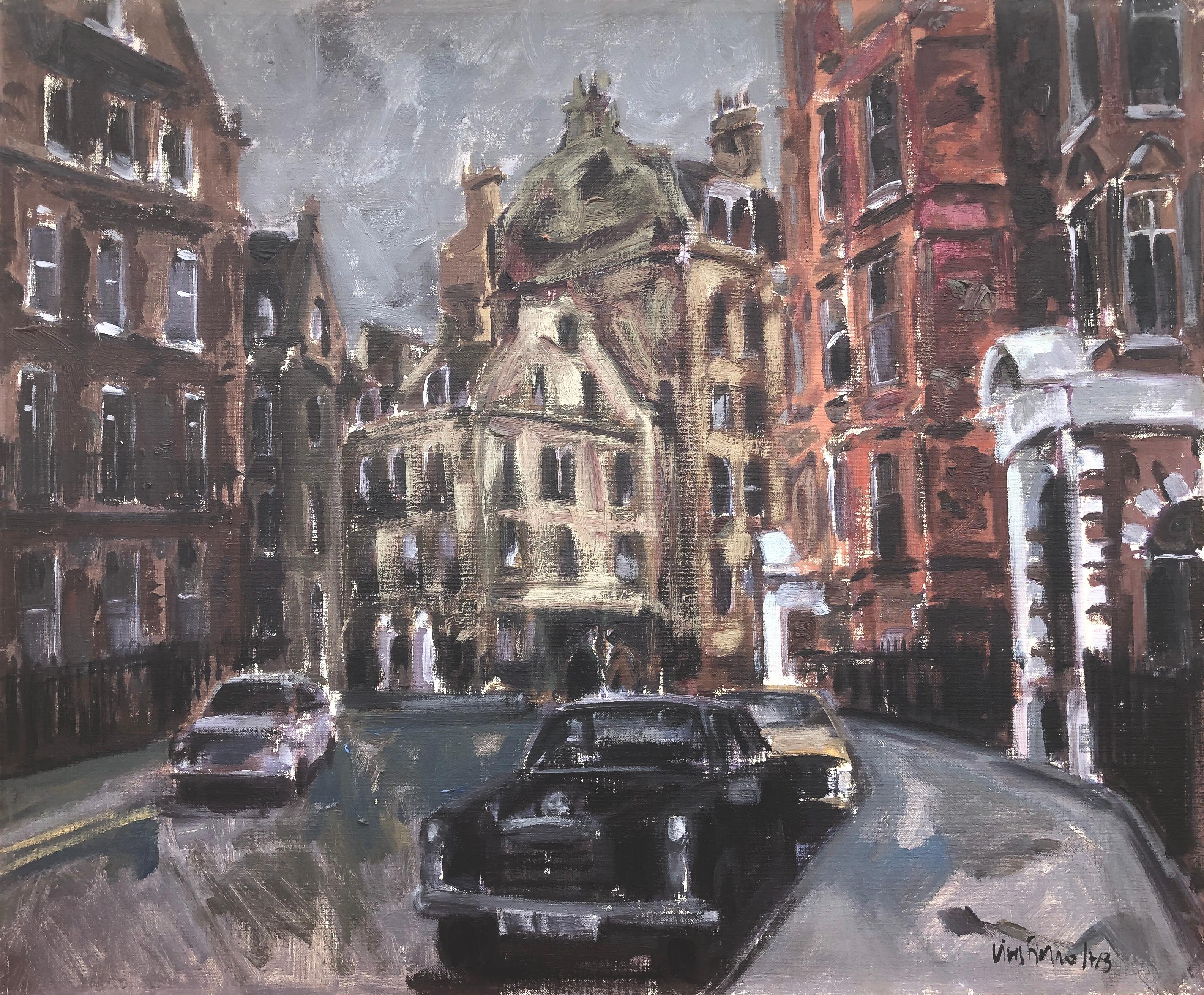 London oil on canvas painting urbanscape