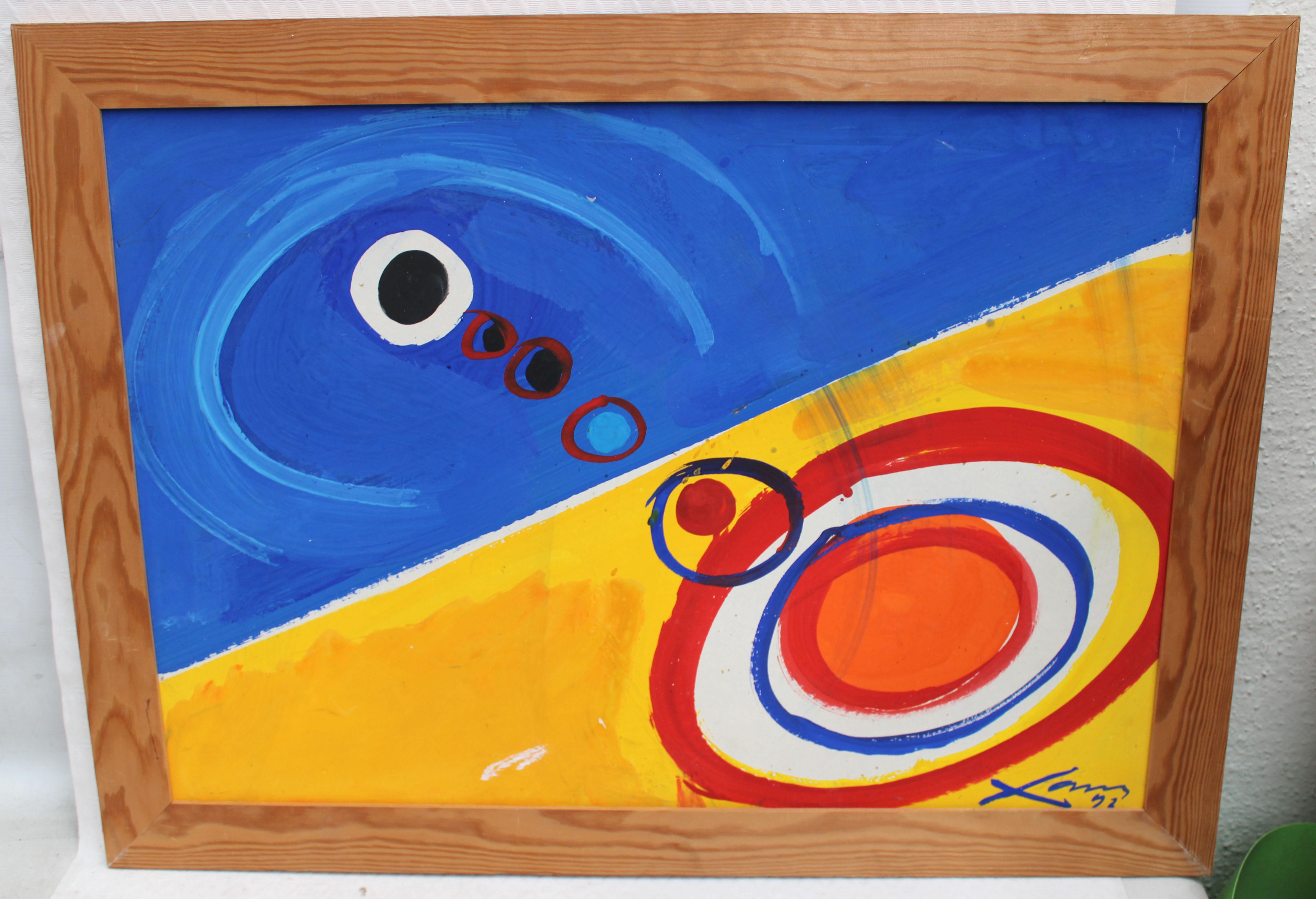 Abstracción - Técnica mixta sobre panel - Año 1992 - Painting by  Antoni Xaus Compte