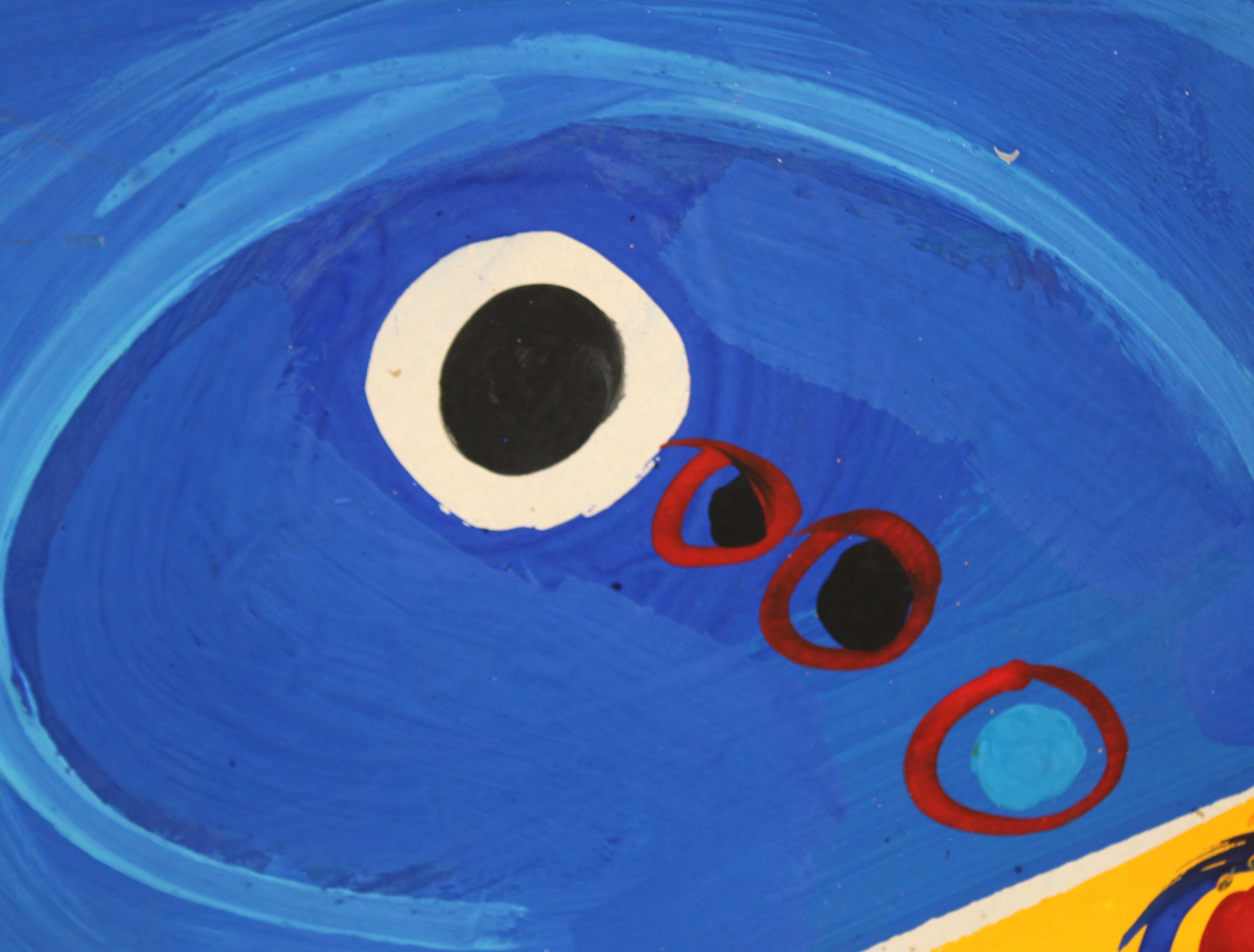 Abstracción - Técnica mixta sobre panel - Año 1992 - Blue Abstract Painting by  Antoni Xaus Compte