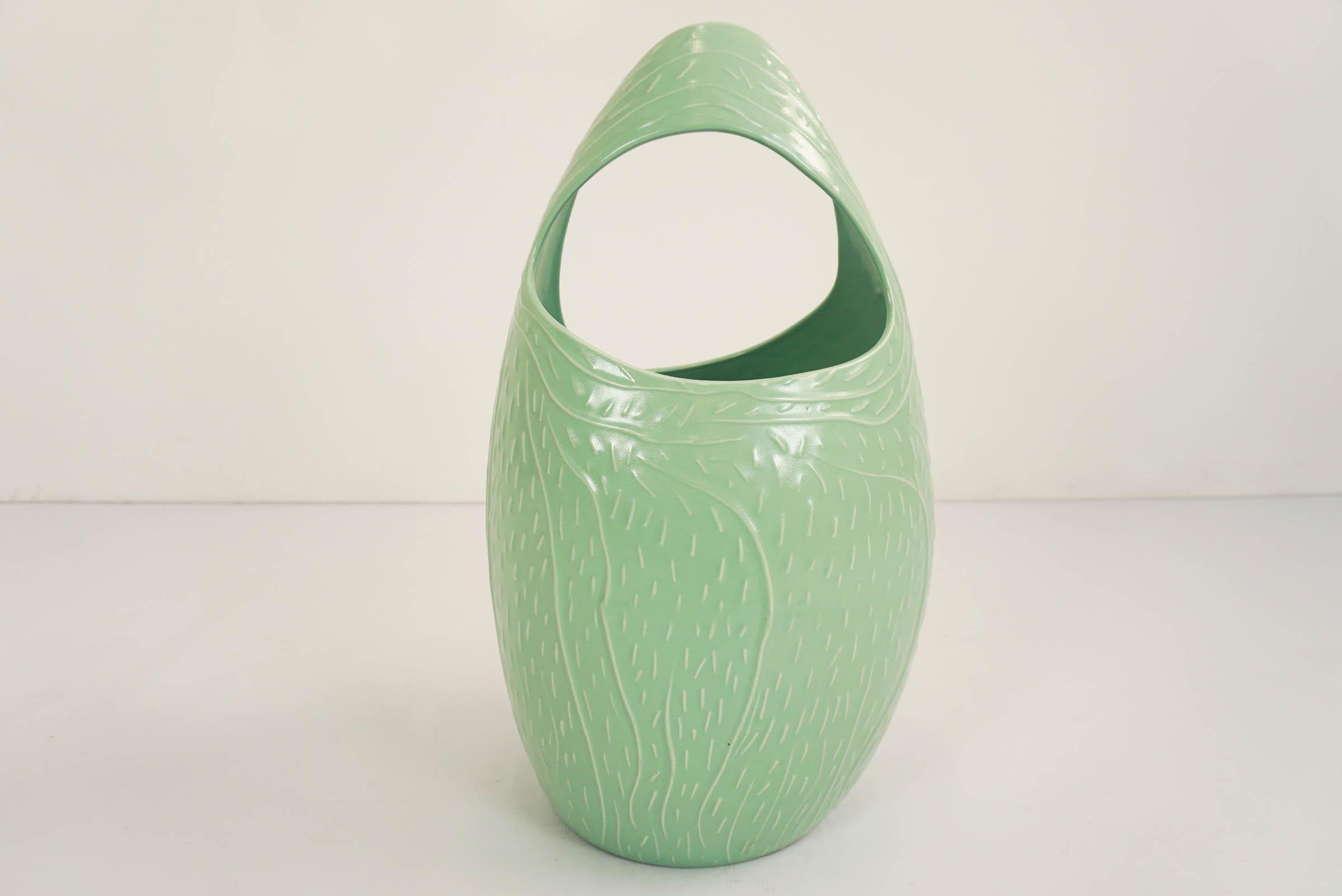Glazed Antonia Campi, 1954 Big Organic Ceramic in Celadon Green