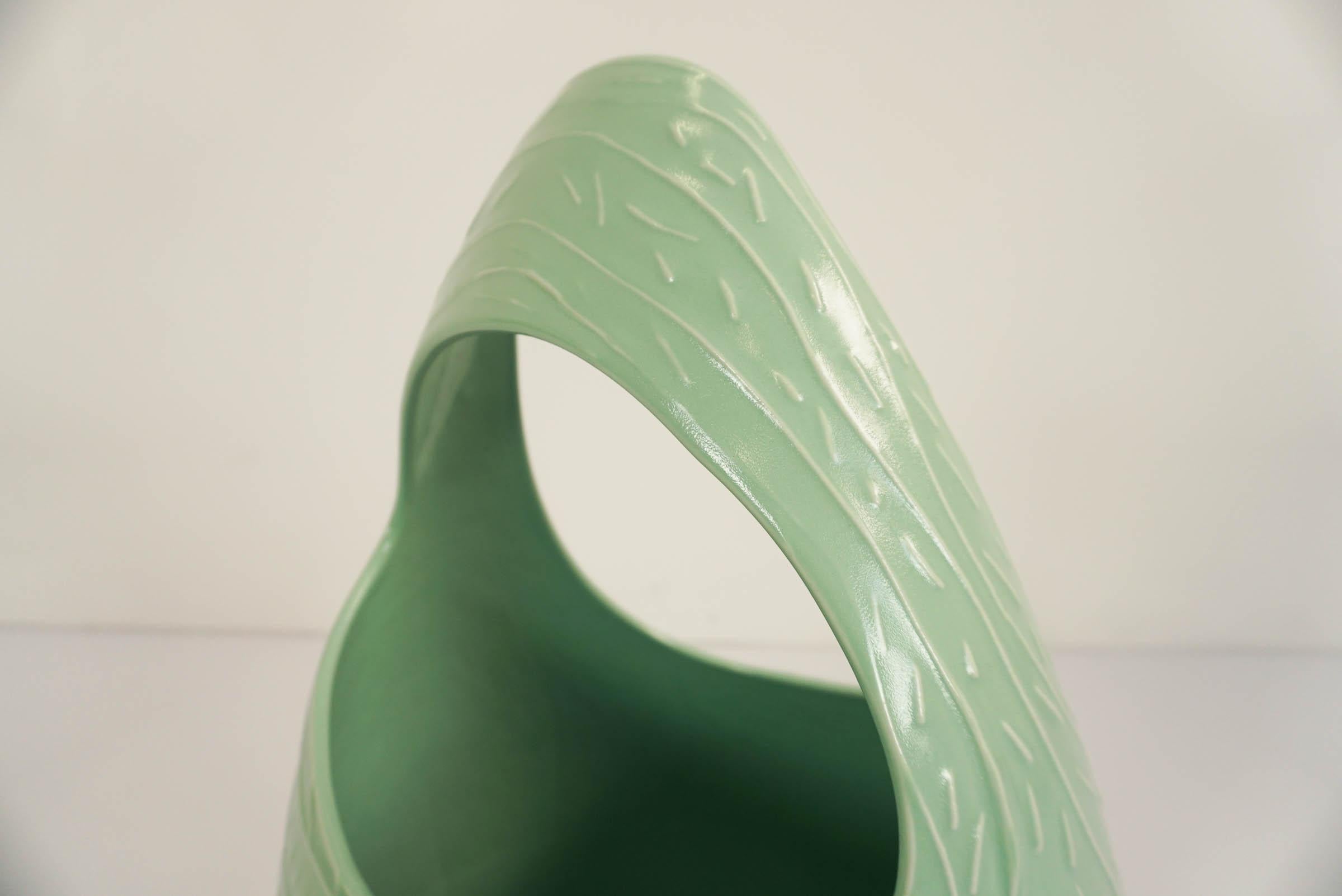 Antonia Campi, 1954 Big Organic Ceramic in Celadon Green In Excellent Condition In Morbio Inferiore, CH