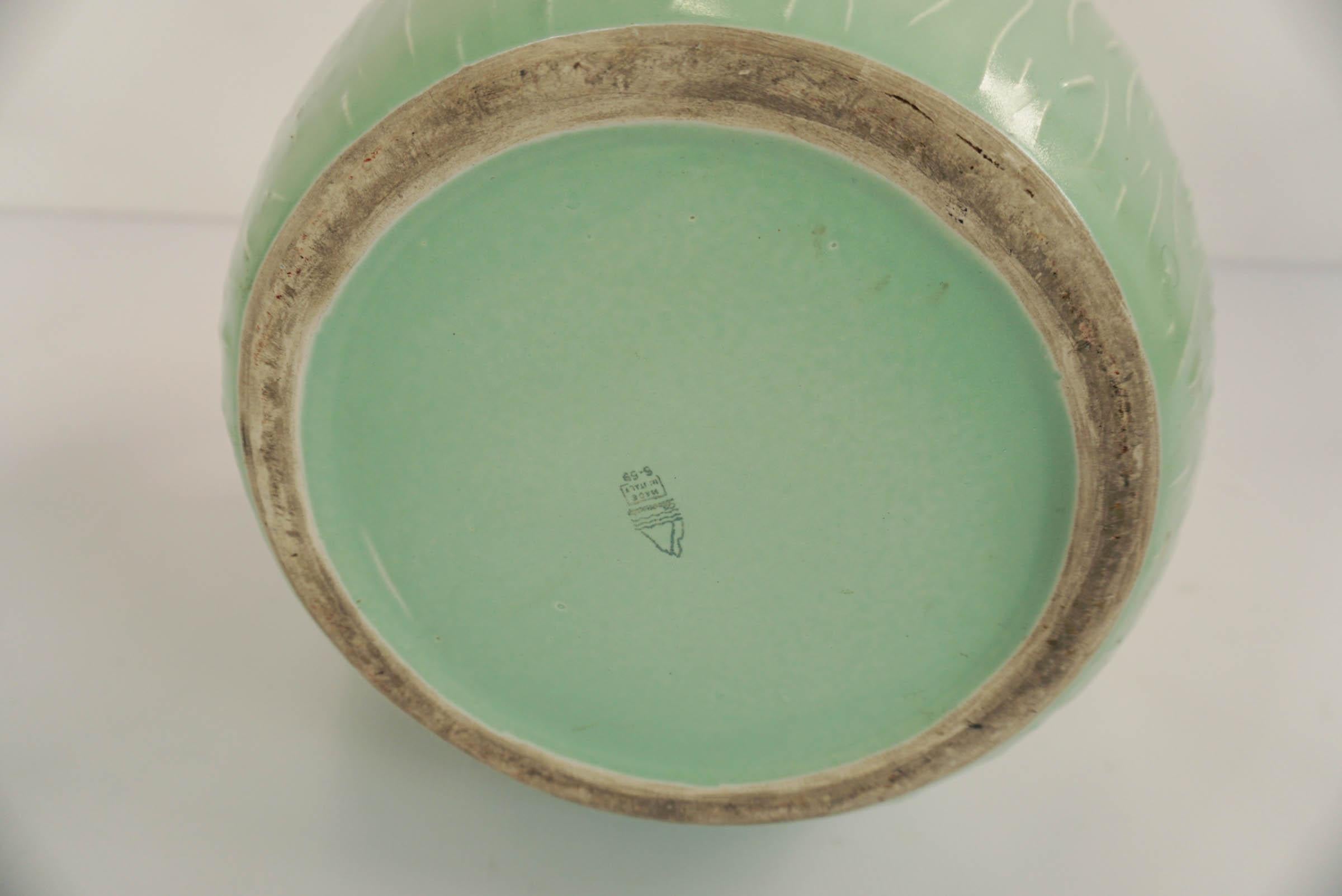 Pottery Antonia Campi, 1954 Big Organic Ceramic in Celadon Green