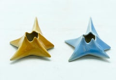 Antonia Campi Pair of Ceramic Candleholders, Italy 1970s