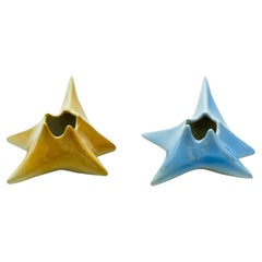 Antonia Campi Pair of Ceramic Candleholders, Italy 1970s
