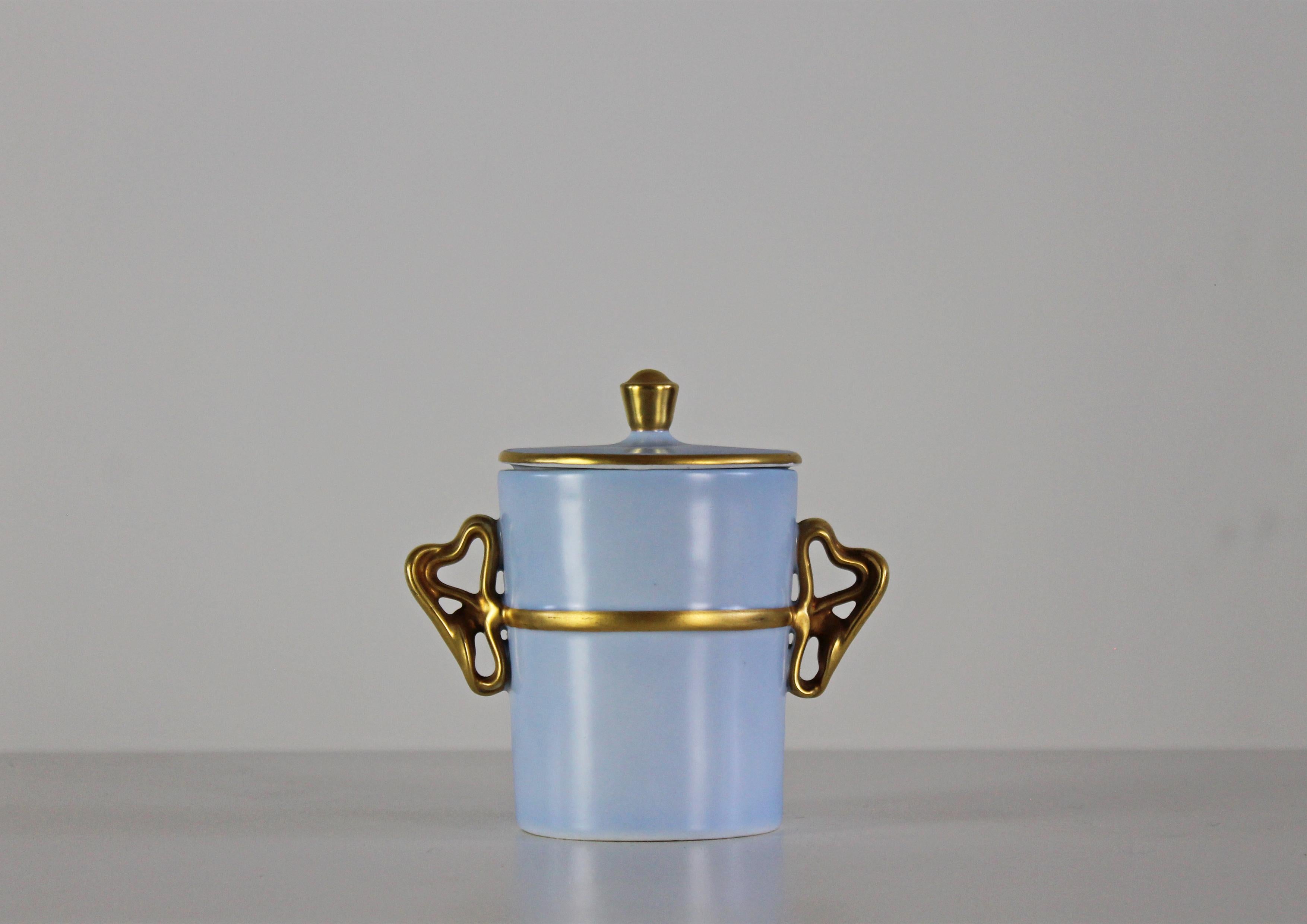 Antonia Campi Tea Service for Six in Porcelain and Gold by Laveno 1950s For Sale 3