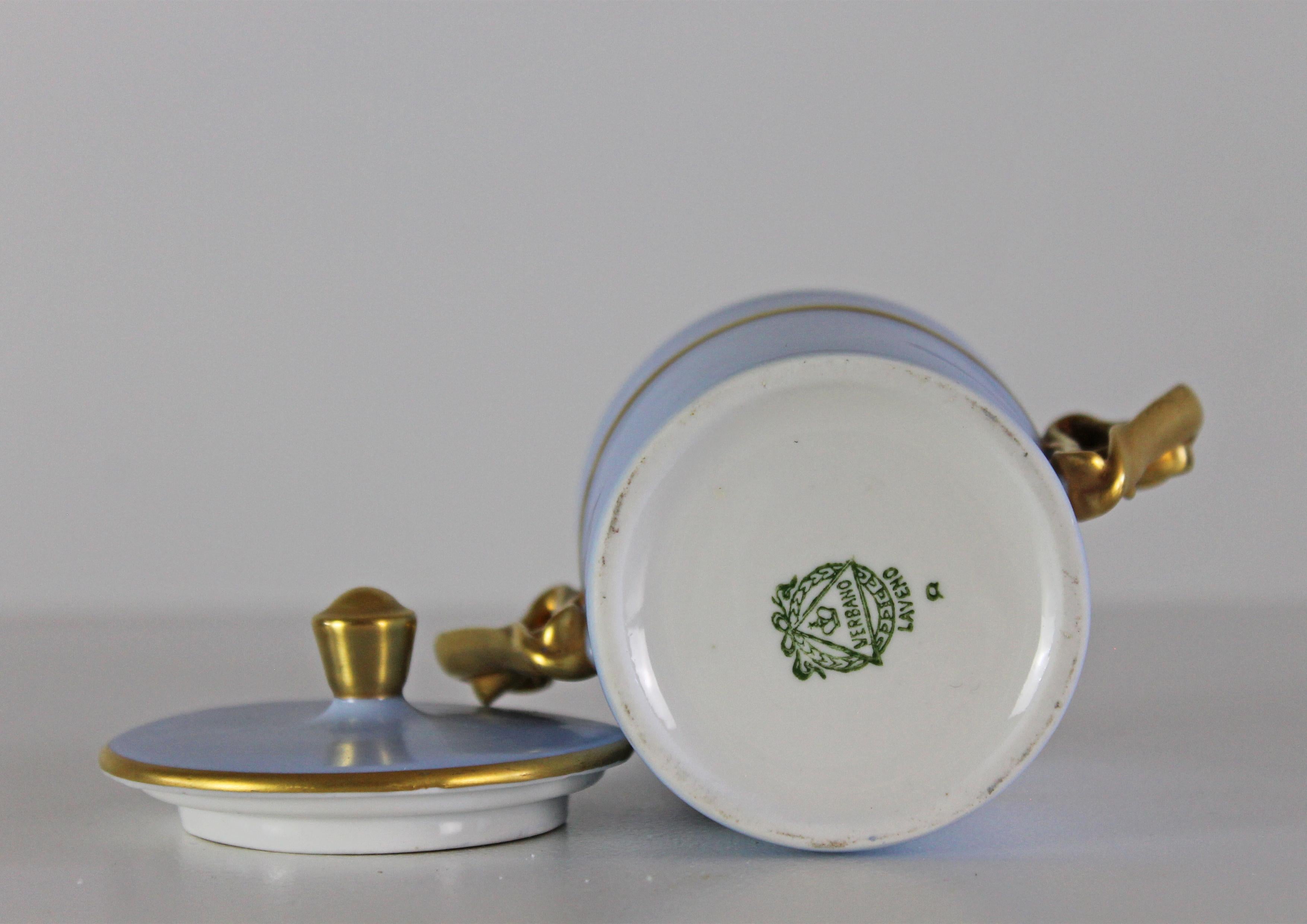 Antonia Campi-Teeservice für sechs Personen aus Porzellan und Gold von Laveno, 1950er Jahre im Angebot 5