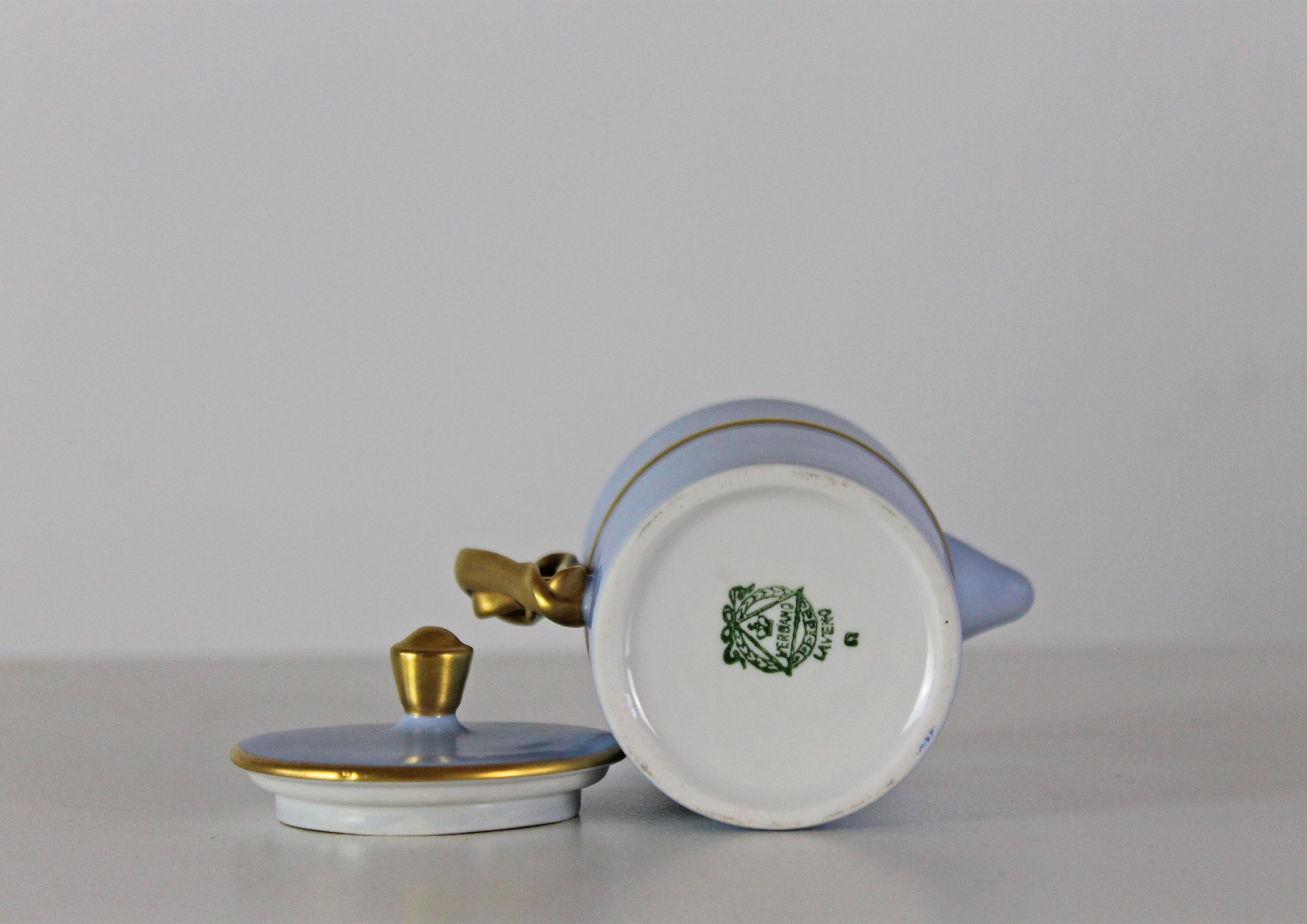 Antonia Campi-Teeservice für sechs Personen aus Porzellan und Gold von Laveno, 1950er Jahre im Angebot 7