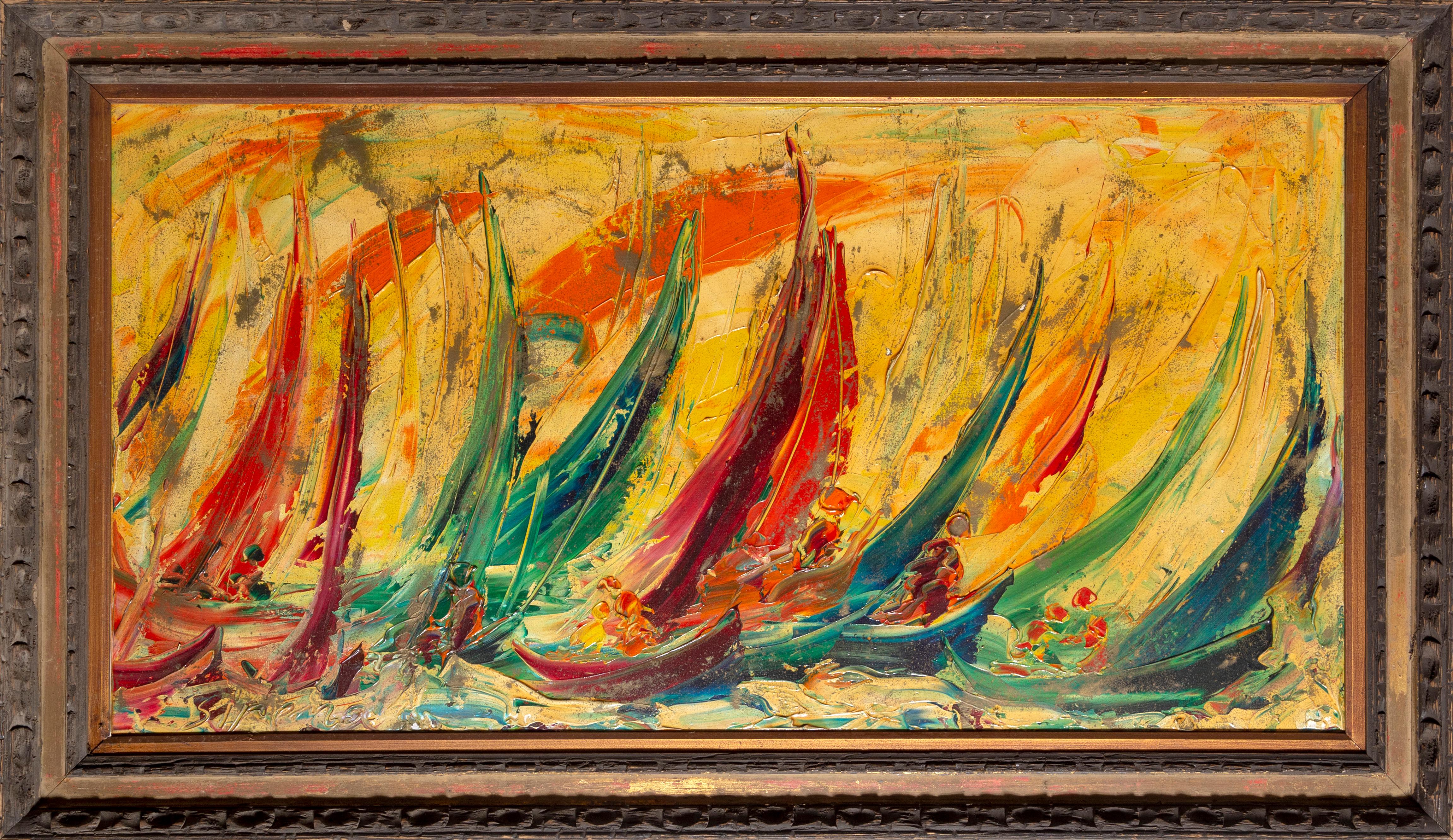 Antonia Mastrocristino Sirena Abstract Painting - June Boats