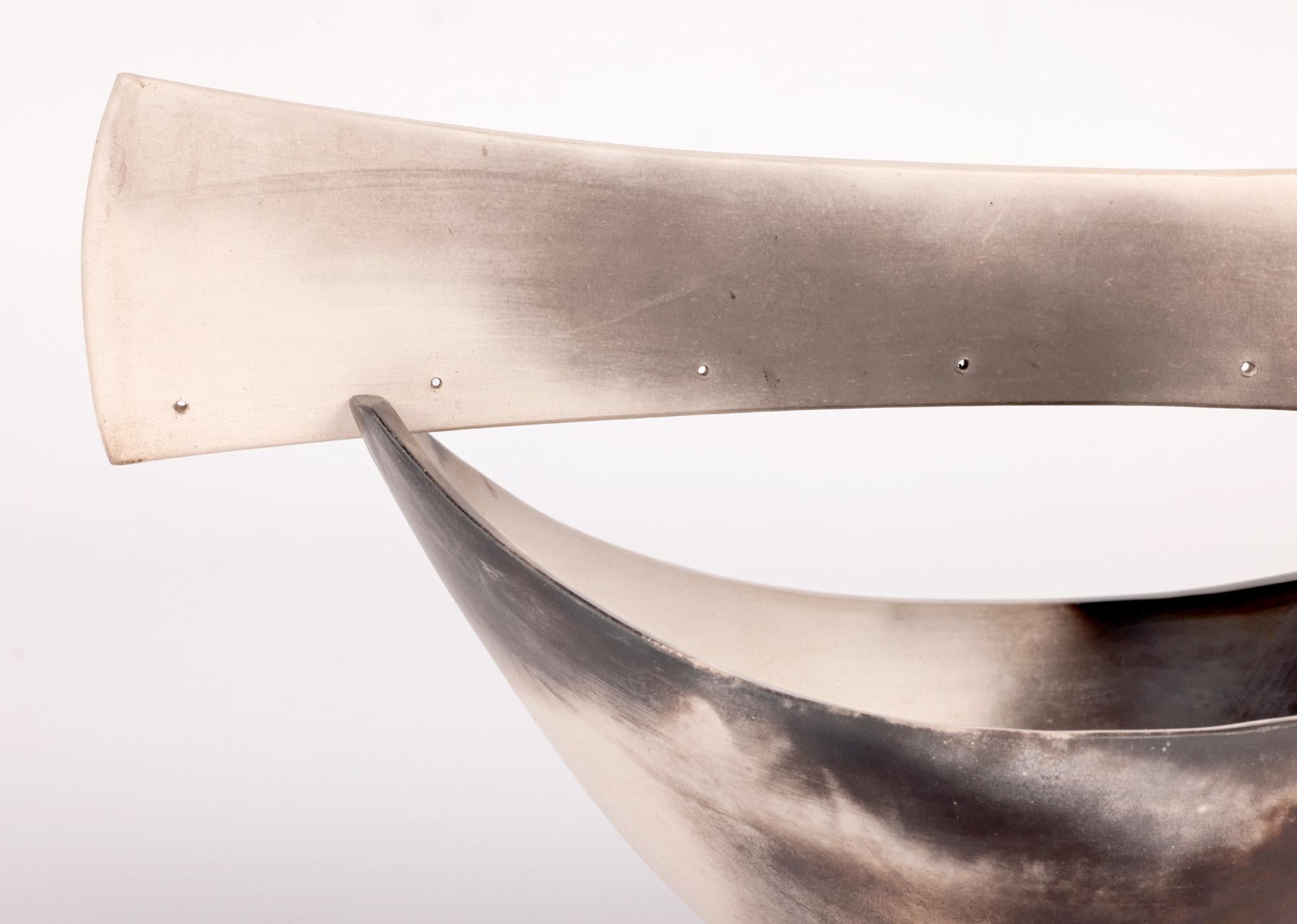 Antonia Salmon Studio Pottery Two Part Blade Form Vessel  4