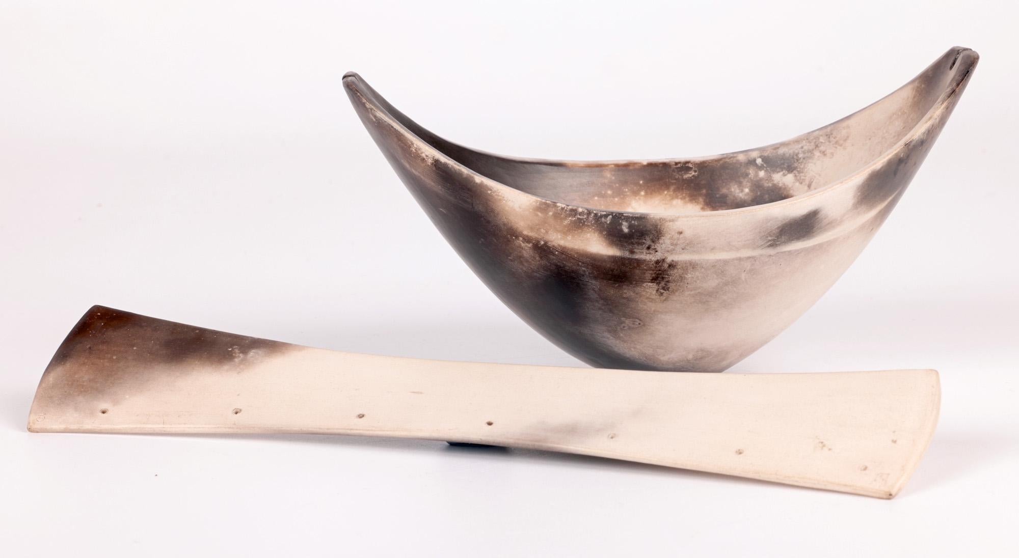 Antonia Salmon Studio Pottery Two Part Blade Form Vessel  7