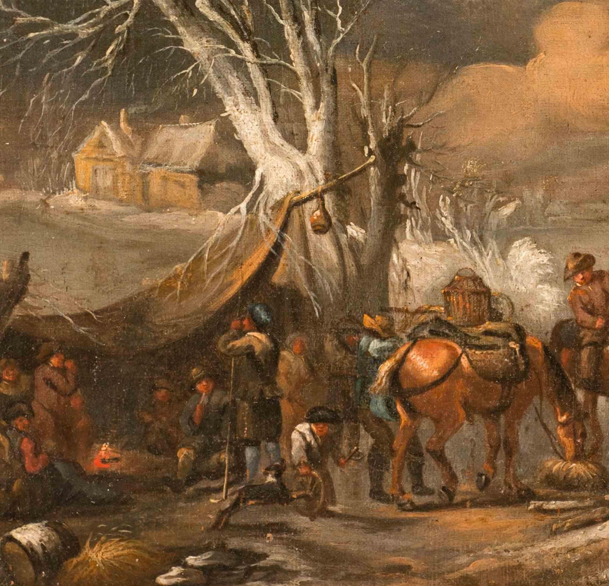 Winter Landscape - Oil Painting by Antonie Beerstraten - 17th Century For Sale 1