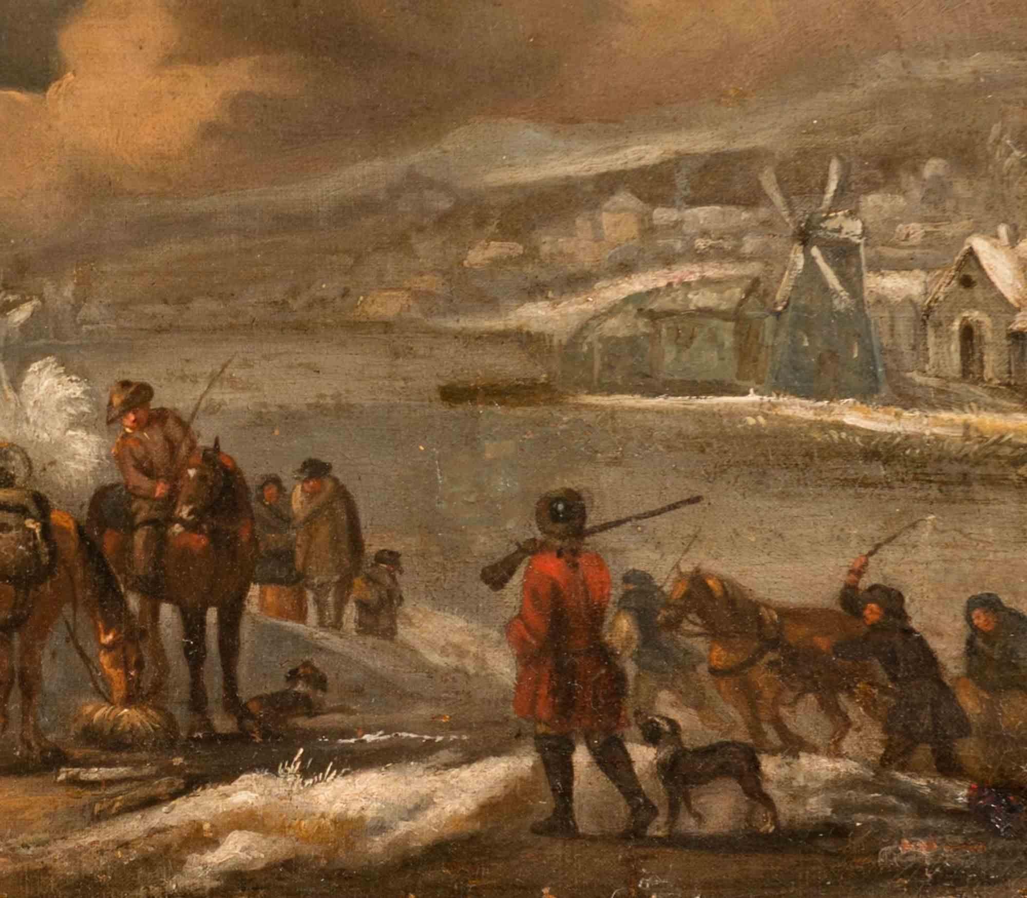 Winter Landscape - Oil Painting by Antonie Beerstraten - 17th Century 2